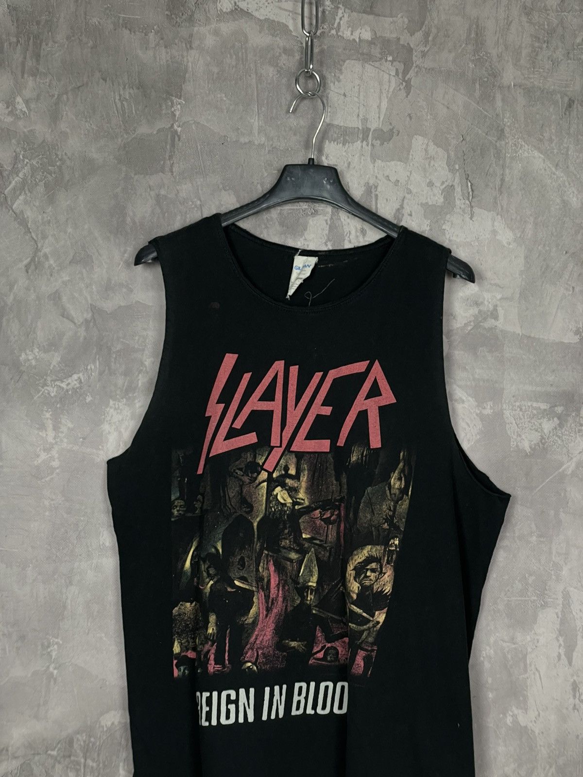 Slayer × Vintage Vintage Slayer Distressed Punk Grunge Rock Band Tank Top Size US M / EU 48-50 / 2 - 2 Thumbnail