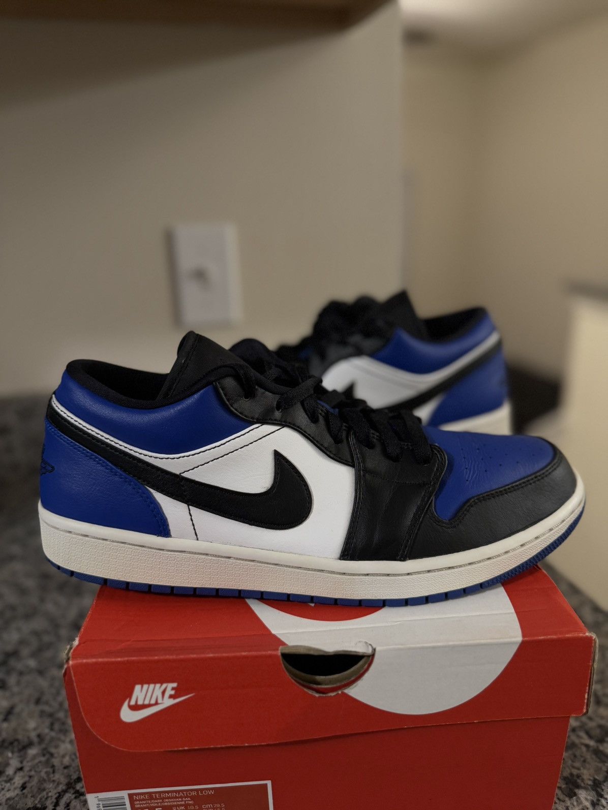 Jordan Brand × Nike Jordan 1 Low Top Blue 2019 Size 11.5 Replacement Box Size US 11.5 / EU 44-45 - 1 Thumbnail