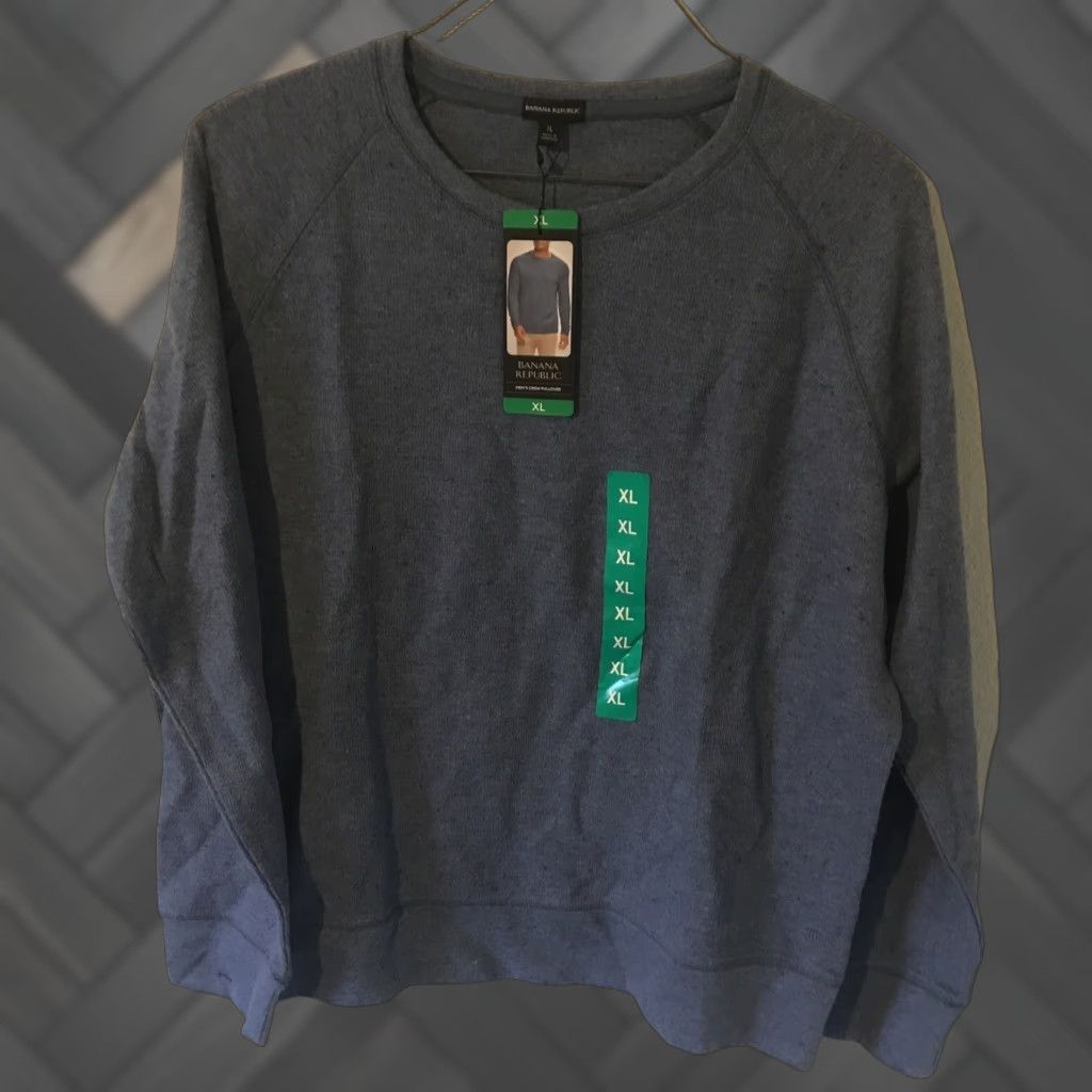 Banana Republic Banana Republic Men’s Waffle-Knit Crew Pullover XL Blue NWT Sweater Size US XL / EU 56 / 4 - 1 Thumbnail