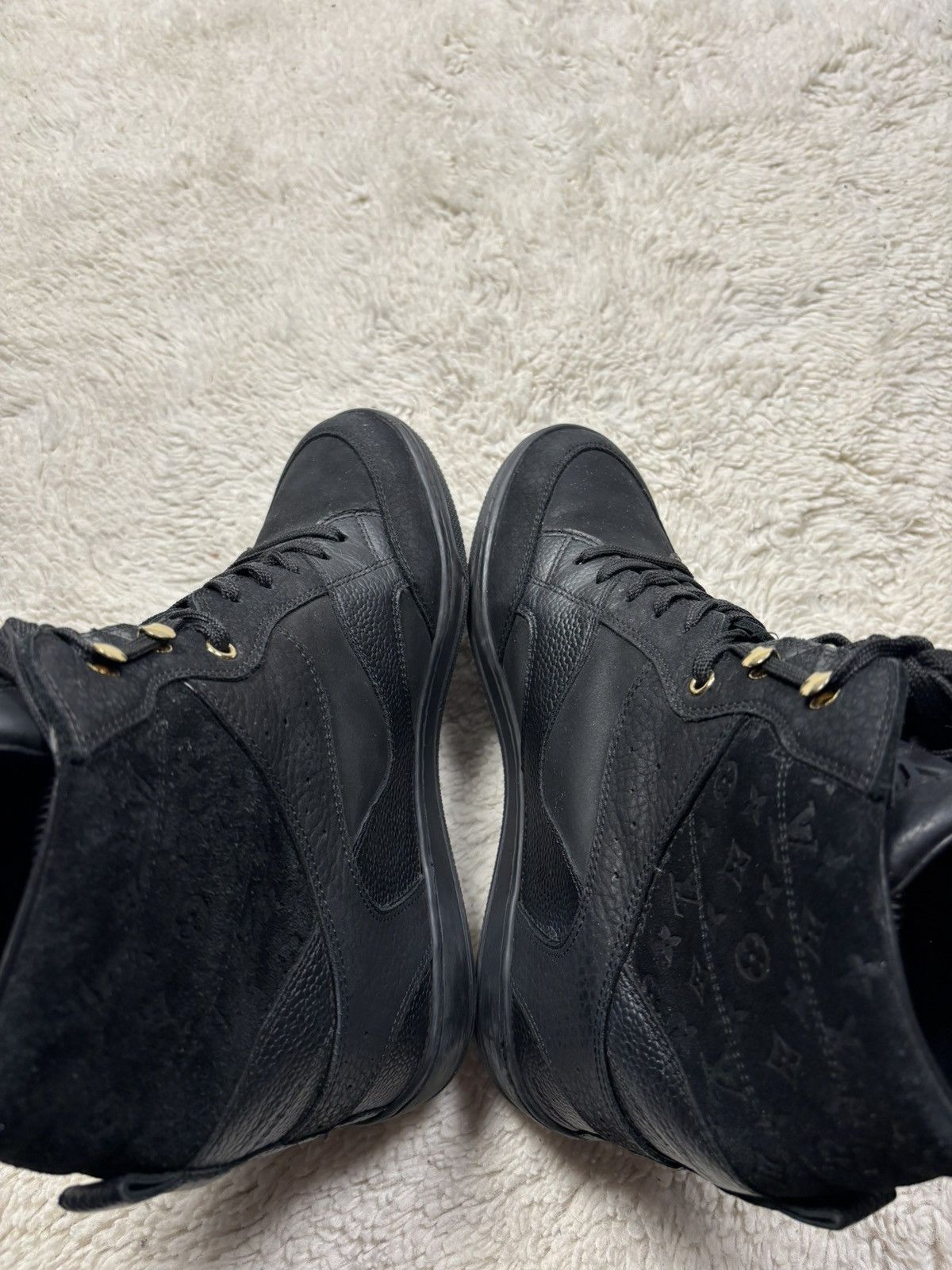 Louis Vuitton Louis Vuitton Leather Suede Cliff Top Wedge Sneakers Rare Size US 8 / IT 38 - 9 Thumbnail