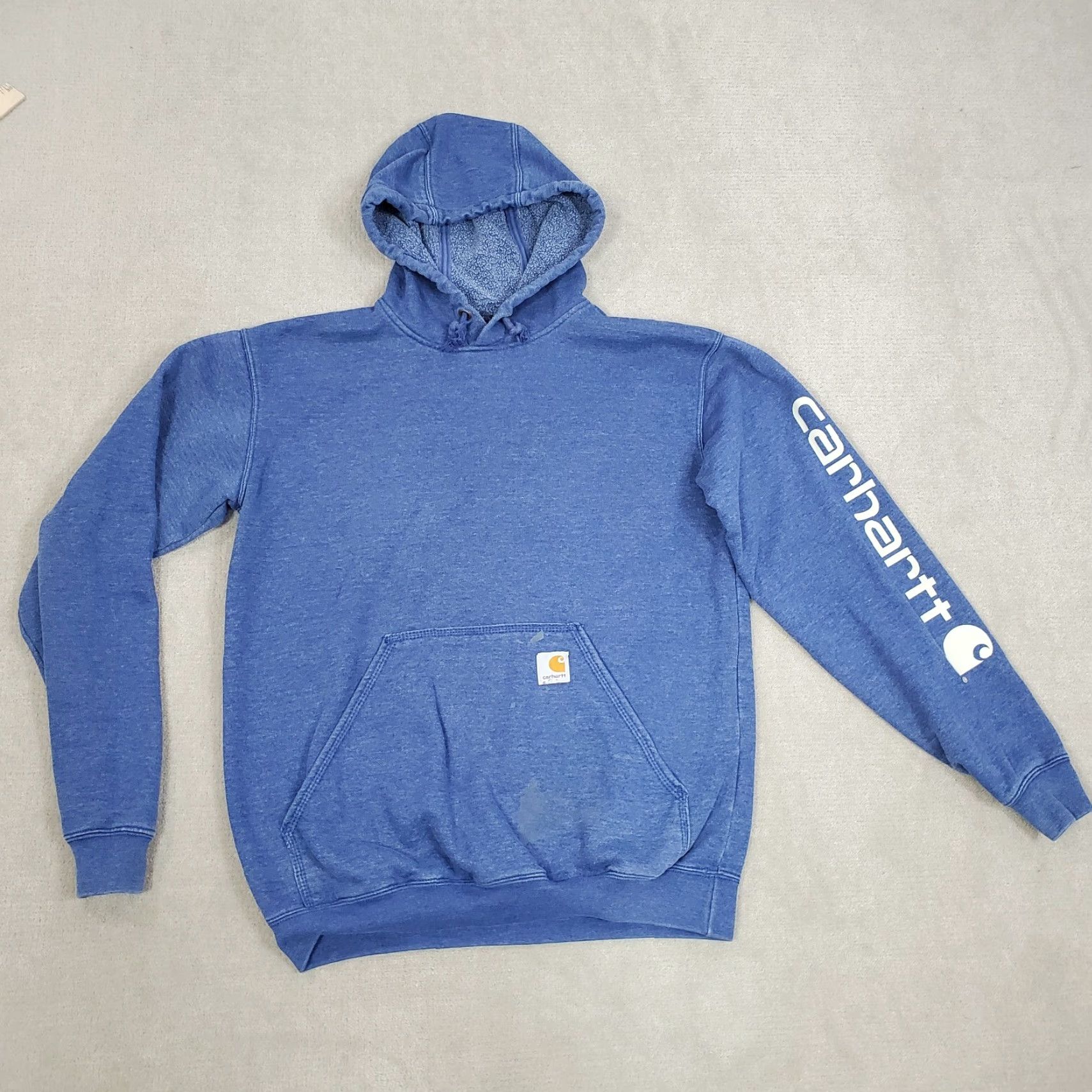 Carhartt Carhartt Hoodie Mens Small Blue Sweatshirt Pullover Logo Knit Pocket Size US S / EU 44-46 / 1 - 2 Thumbnail