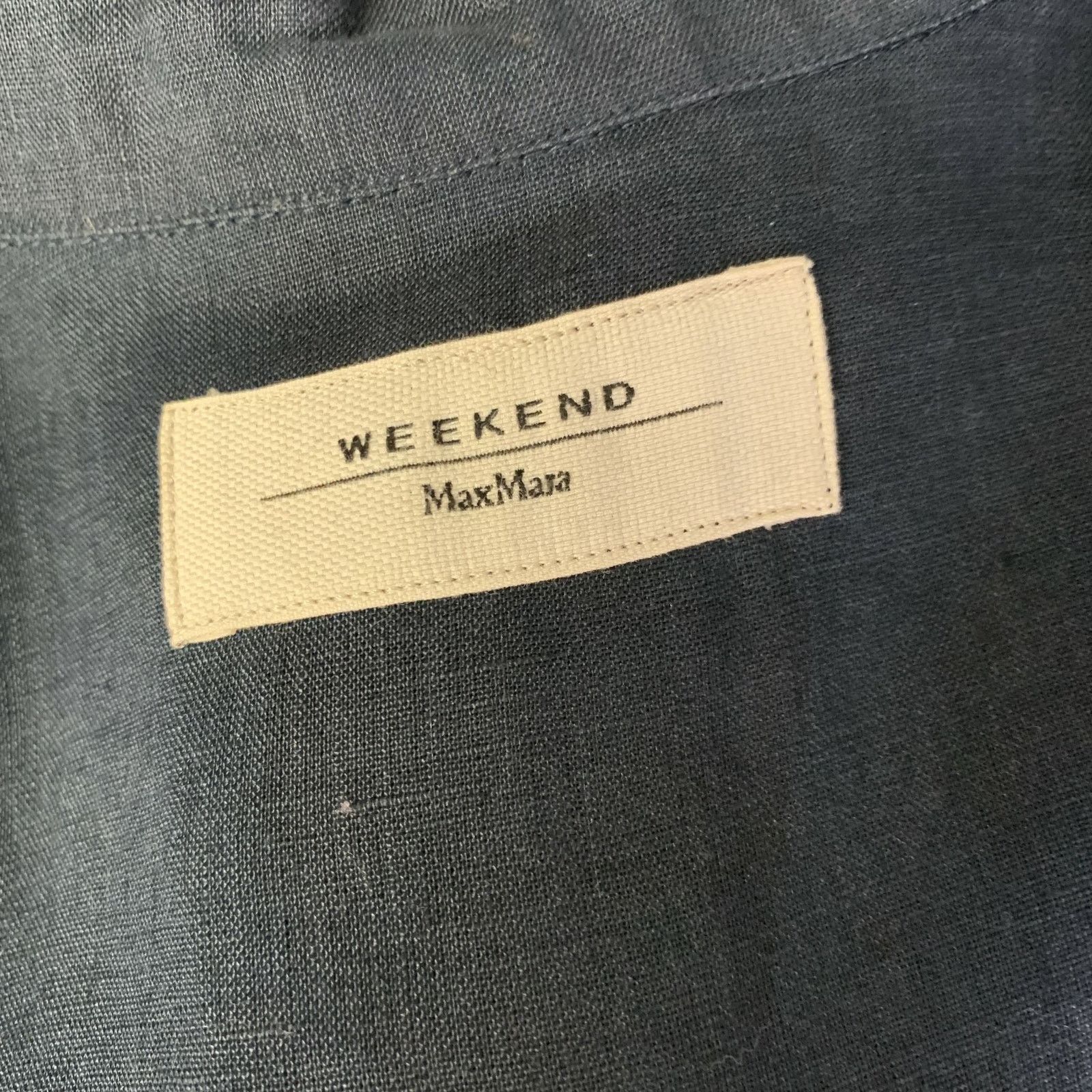 Max Mara MAX MARA Size M Navy Linen Long Sleeve Shirt Size M / US 6-8 / IT 42-44 - 4 Thumbnail