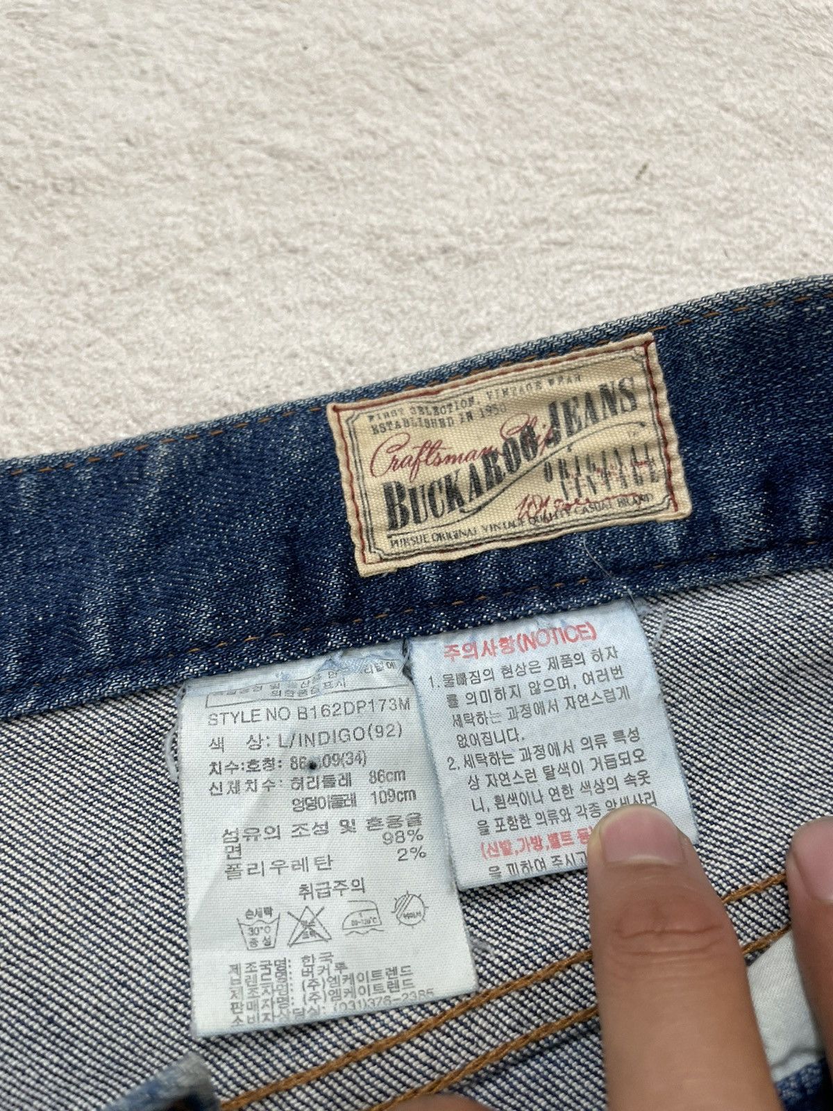 Japanese Brand 2000s Buckaroo Heavy Distressed Denim Ripped Jeans Wash LGB Size US 35 - 7 Thumbnail