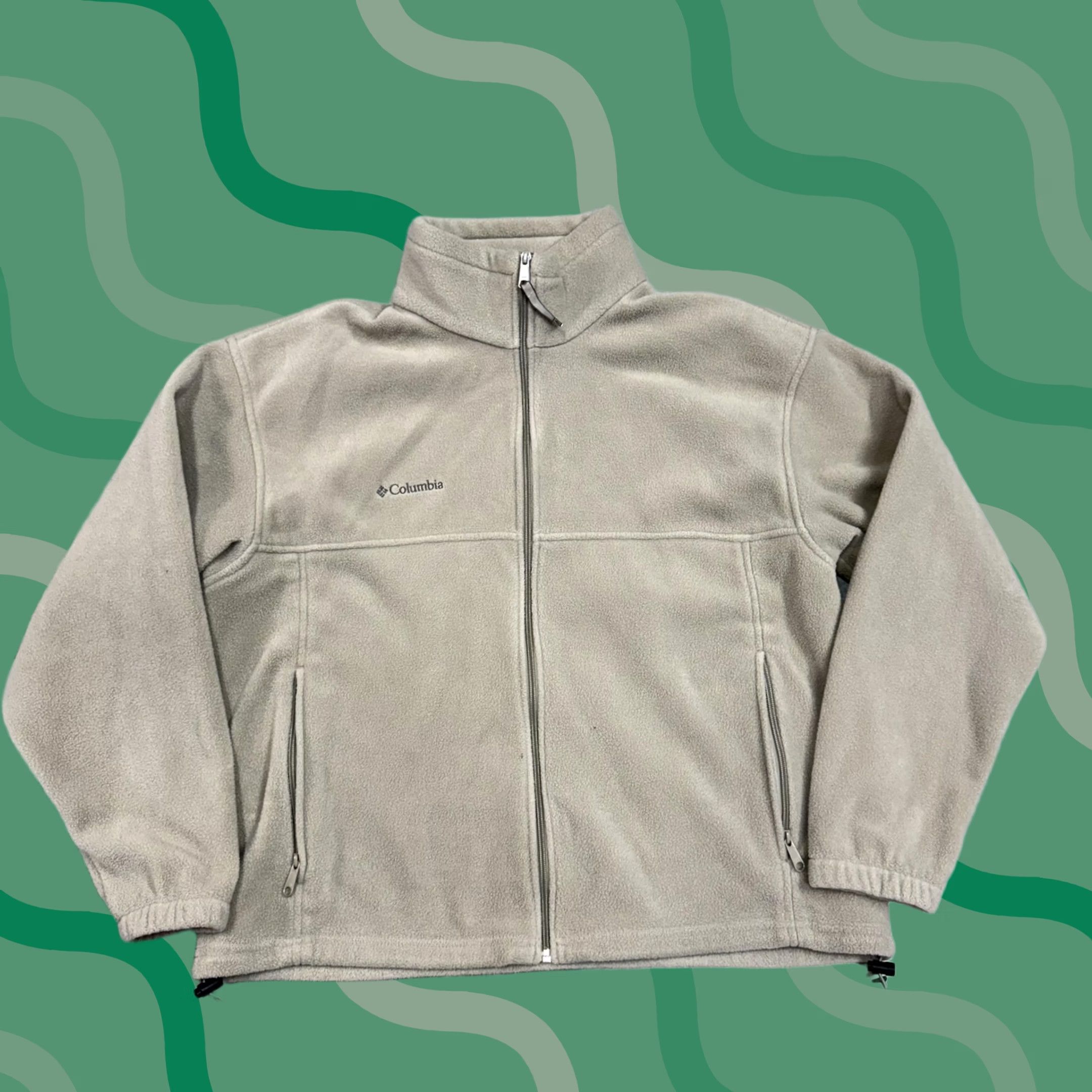 Vintage Columbia Jacket Mens XL Beige Fleece Full Zip Lightweight Outdoor Hiking Pockets Size US XL / EU 56 / 4 - 1 Thumbnail