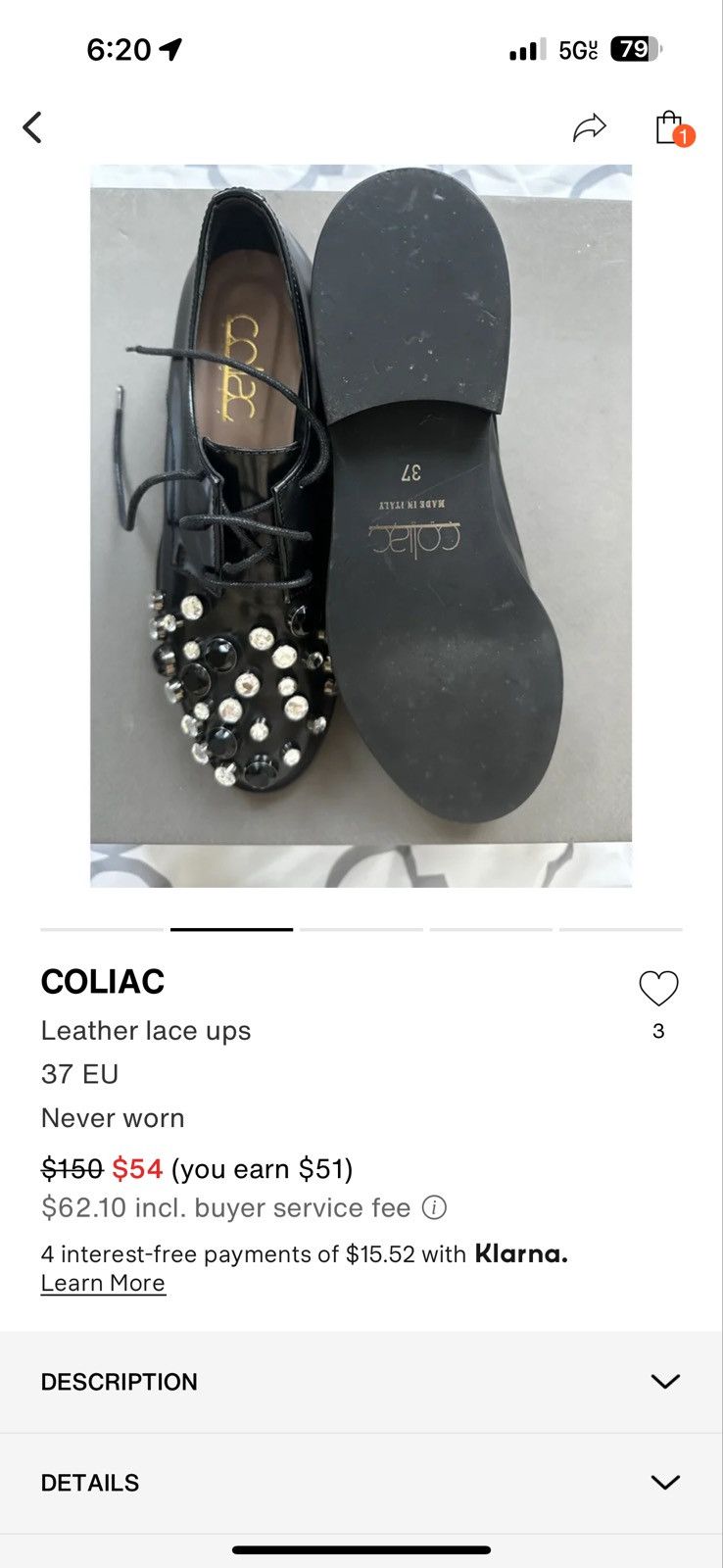 Other Coliac leather lace up Size US 7 / IT 37 - 2 Thumbnail