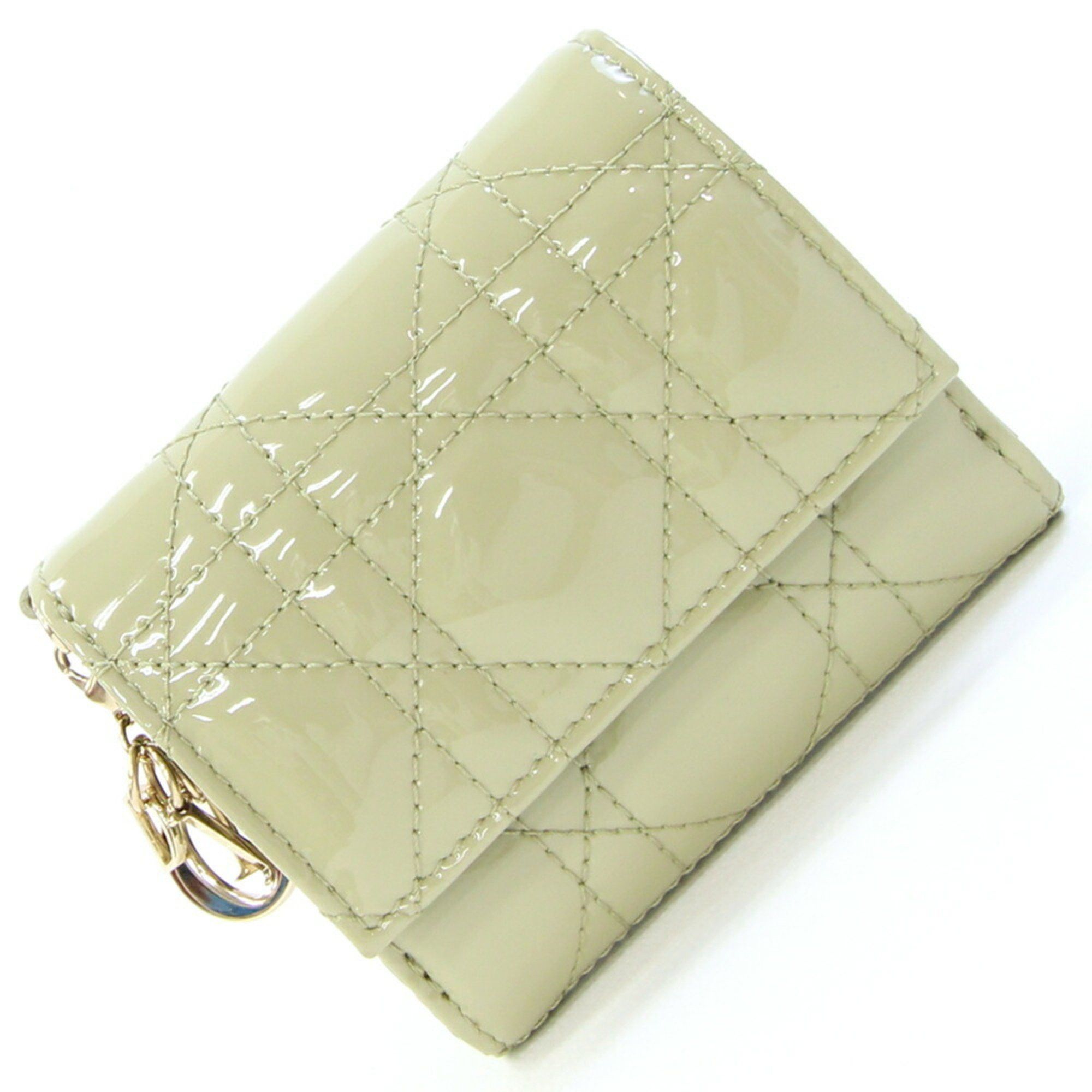 Christian Dior Dior Tri-fold Wallet Lady Lotus S0181OVRB Green