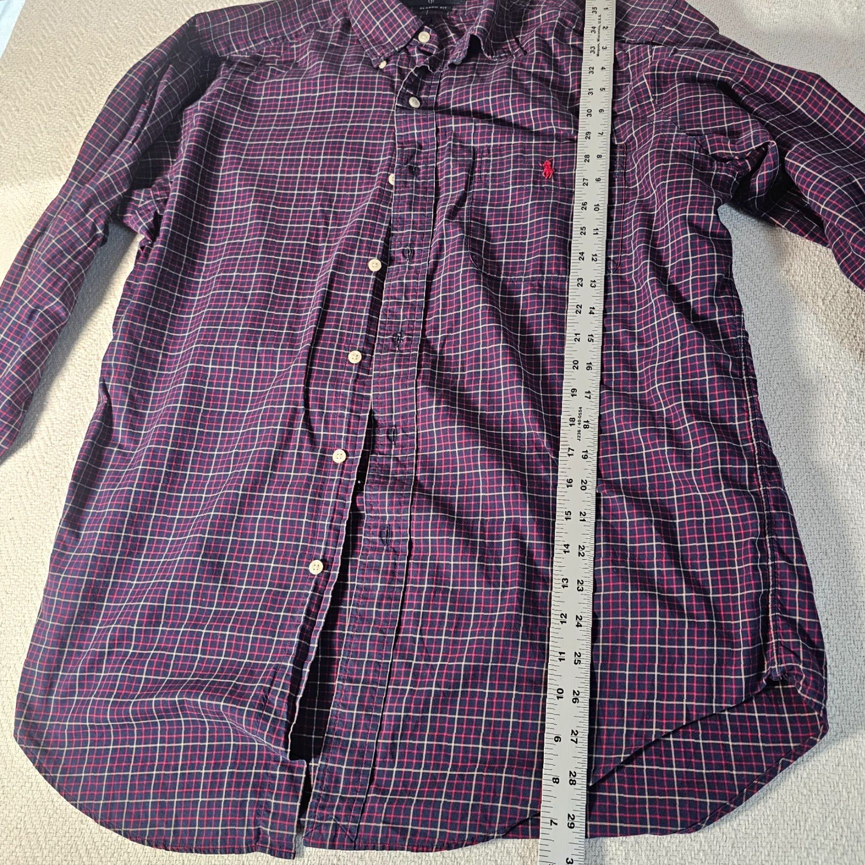Ralph Lauren Ralph Lauren Button-Down Shirt Men M Classic Fit Red Pony Purple Plaid Shirt Size US M / EU 48-50 / 2 - 4 Thumbnail
