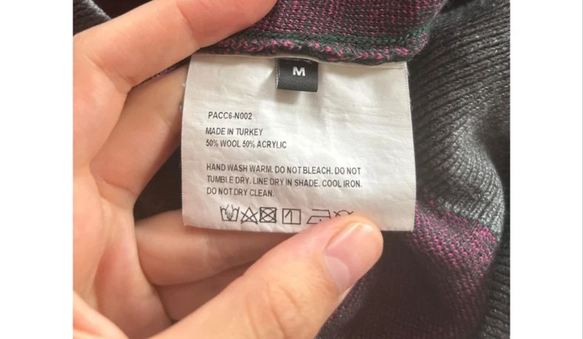 PACCBET PACCBET Gosha Rubchinskiy Knit Sweater Green/Pink – Size M Size US M / EU 48-50 / 2 - 4 Thumbnail