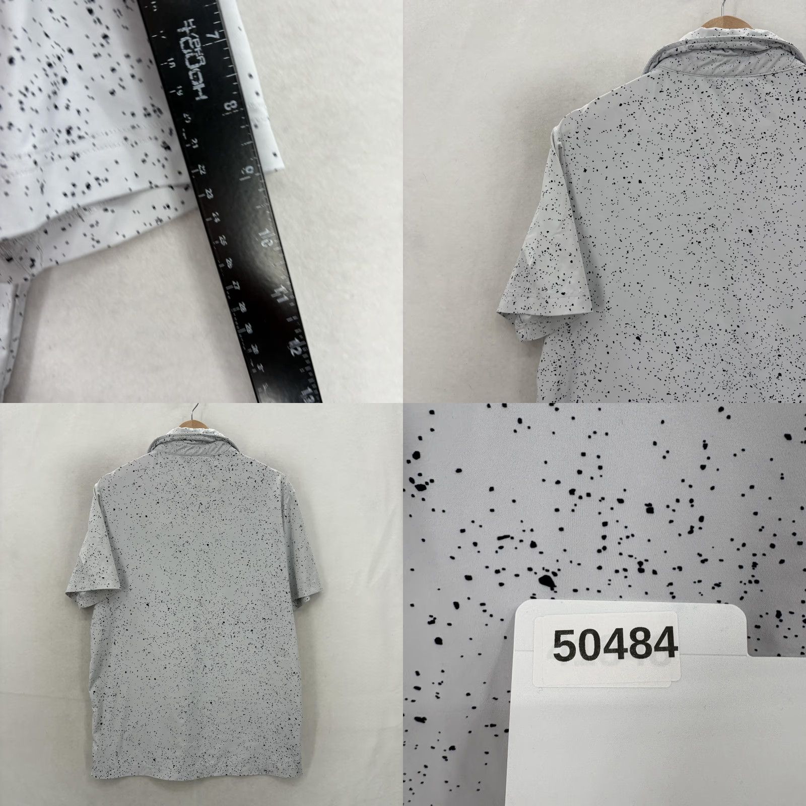 Vintage Sunday Swagger Polo Shirt Mens M Gray Spotted Performance Golf Short Sleeve Size US M / EU 48-50 / 2 - 8 Thumbnail
