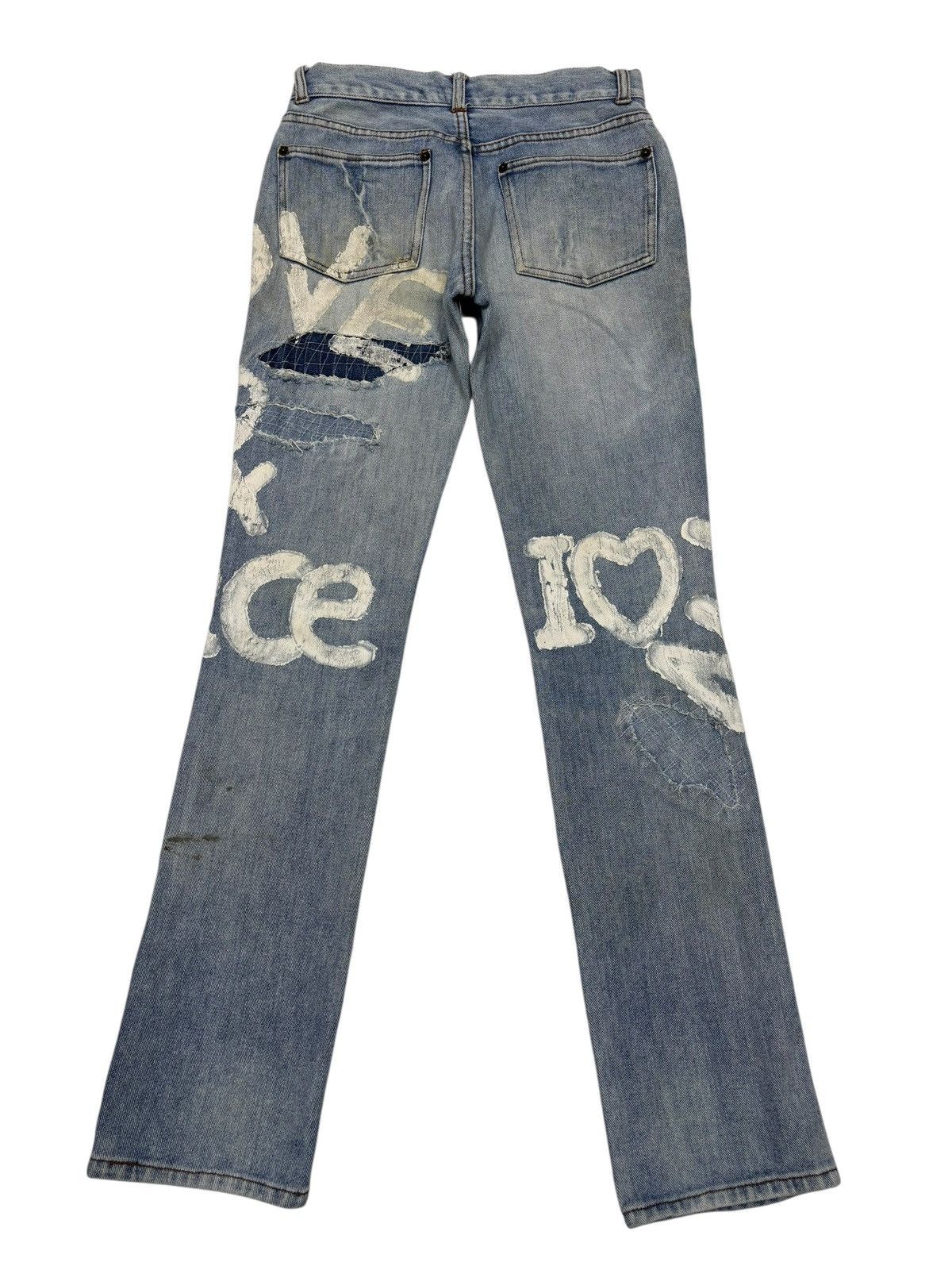Kapital Love Peace Sashiko Boro Distressed Jeans Size 27" / US 4 / IT 40 - 2 Thumbnail