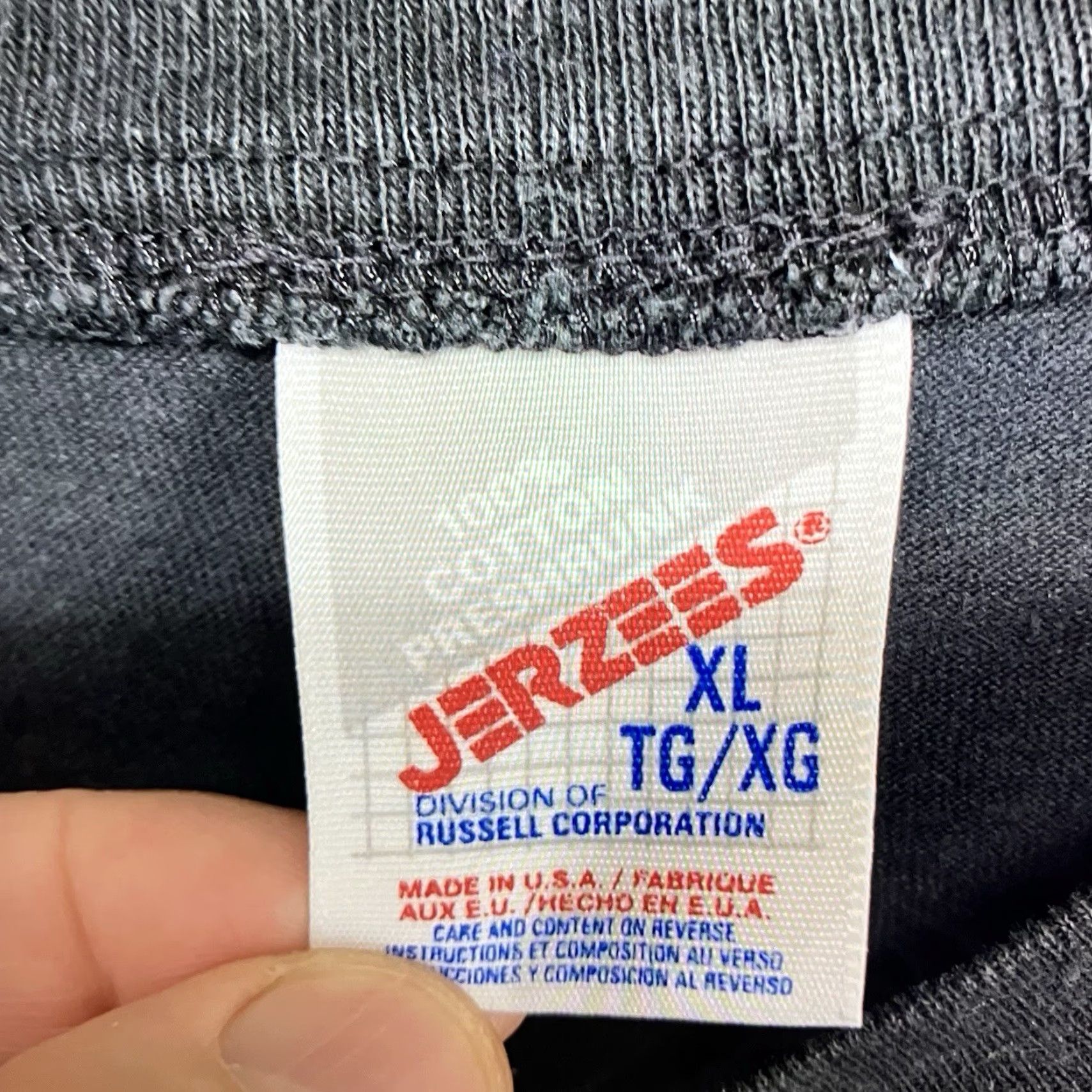 Jerzees Vintage JERZEES Men's XL Henley T-Shirt Black 90s Sports Grunge USA Retro Vintage Size US XL / EU 56 / 4 - 3 Thumbnail