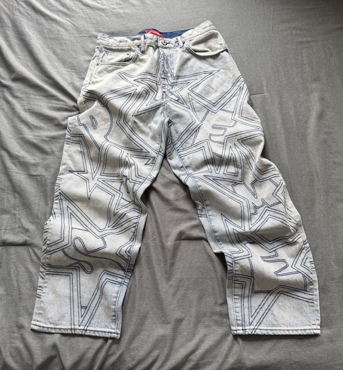 Supreme Stars Topstitch Baggy Jean | Grailed