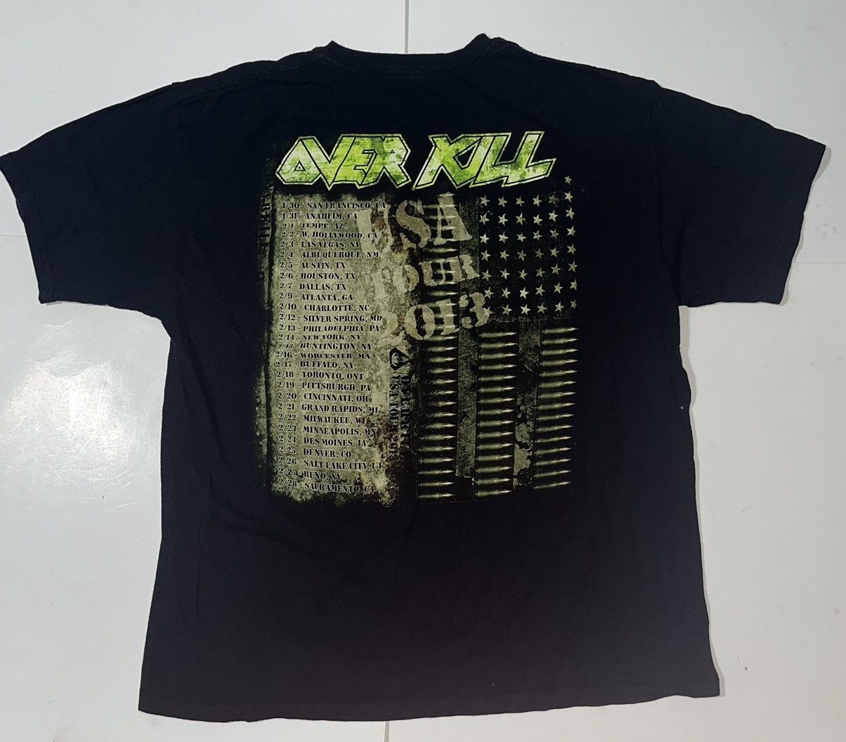 Band Tees Overkill 2013 Official Tour Shirt Size US XL / EU 56 / 4 - 5 Thumbnail