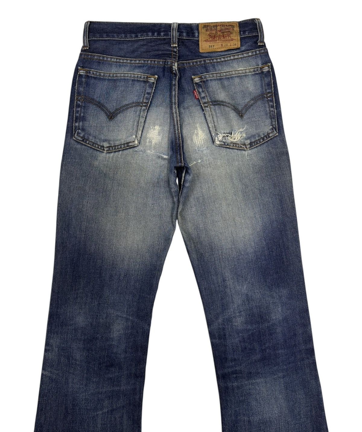 Levi's Vintage Clothing Vintage Levis 517 Bootcut Distressed Denim Flare Jeans Size US 28 / EU 44 - 8 Thumbnail