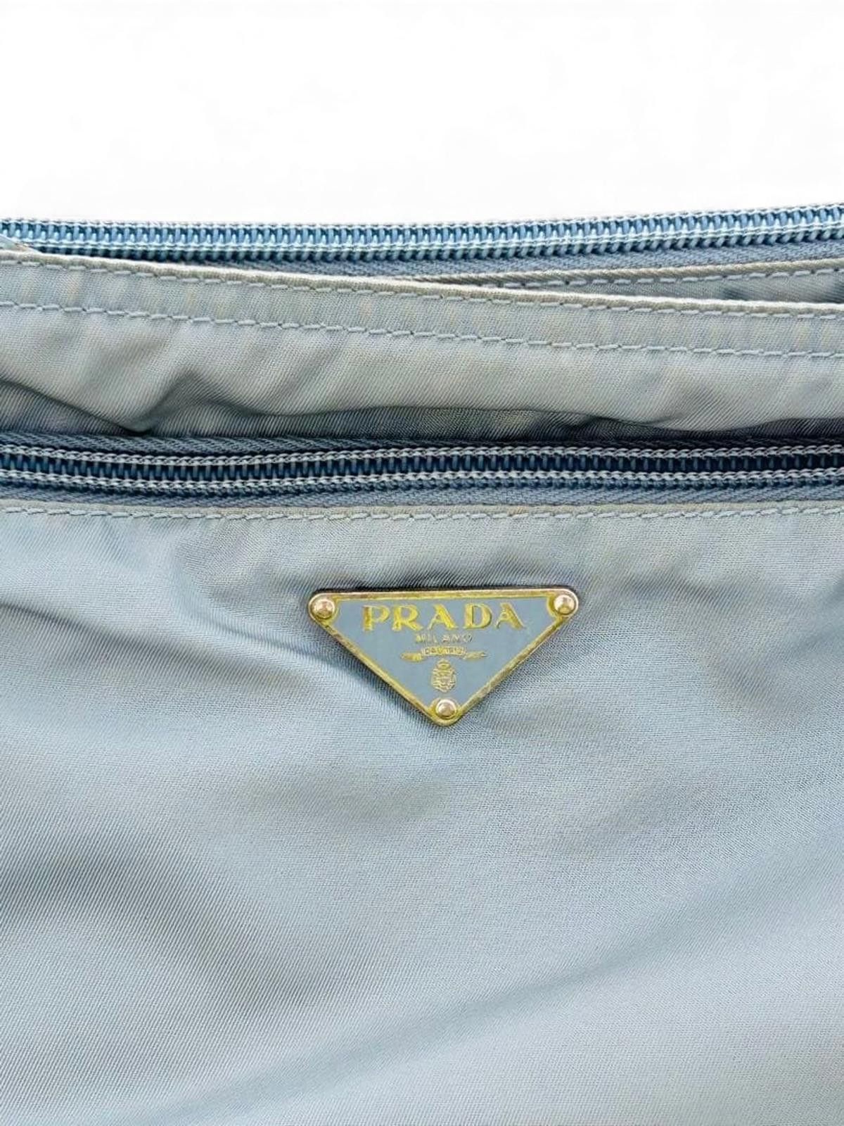Prada Prada - Light Blue Nylon Shoulder Bag Size ONE SIZE - 3 Thumbnail