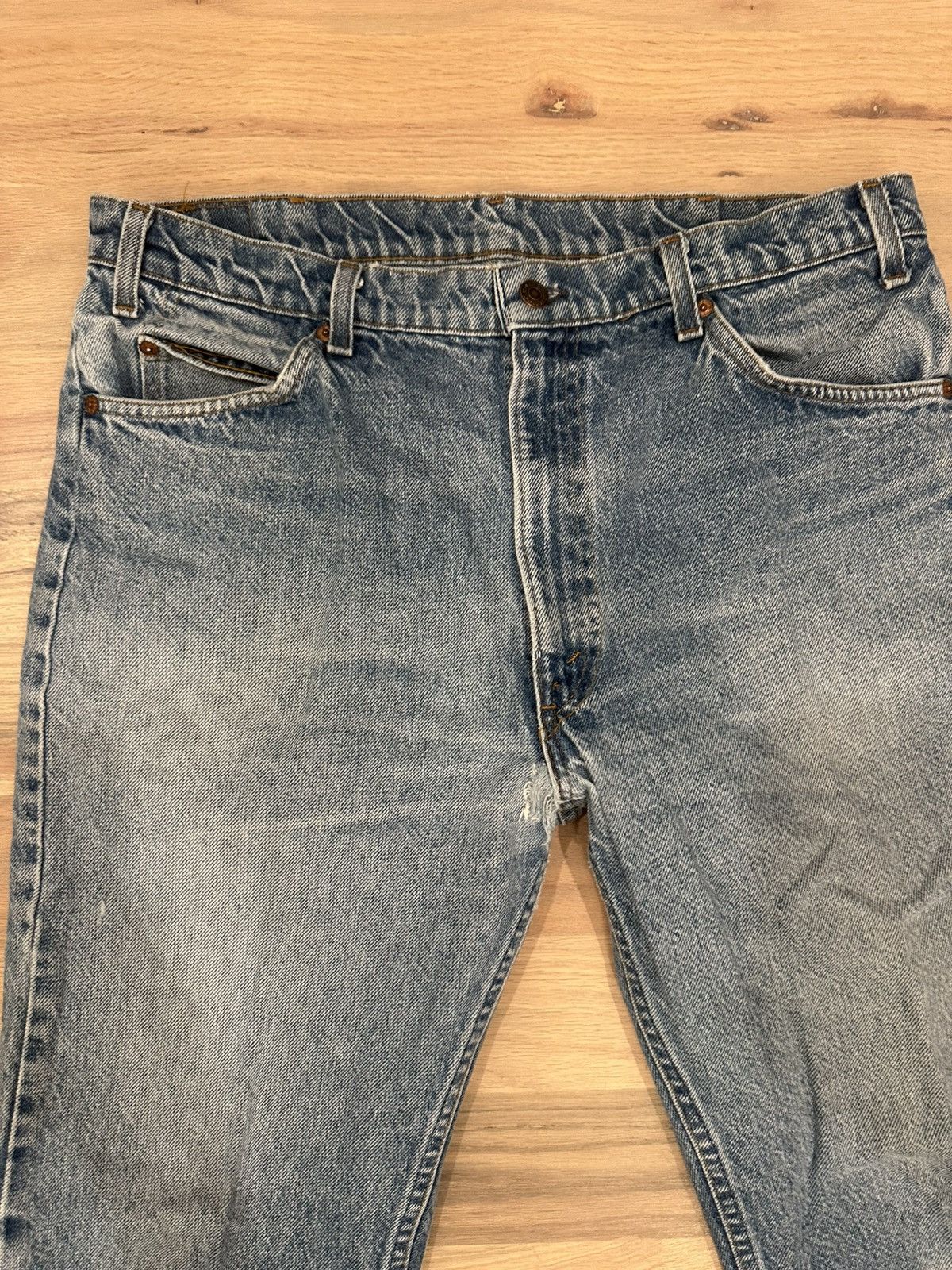 Levi's Vintage 80s Levis 20505 0217 Orange Tab Jeans 35x27 Size US 35 - 1 Thumbnail