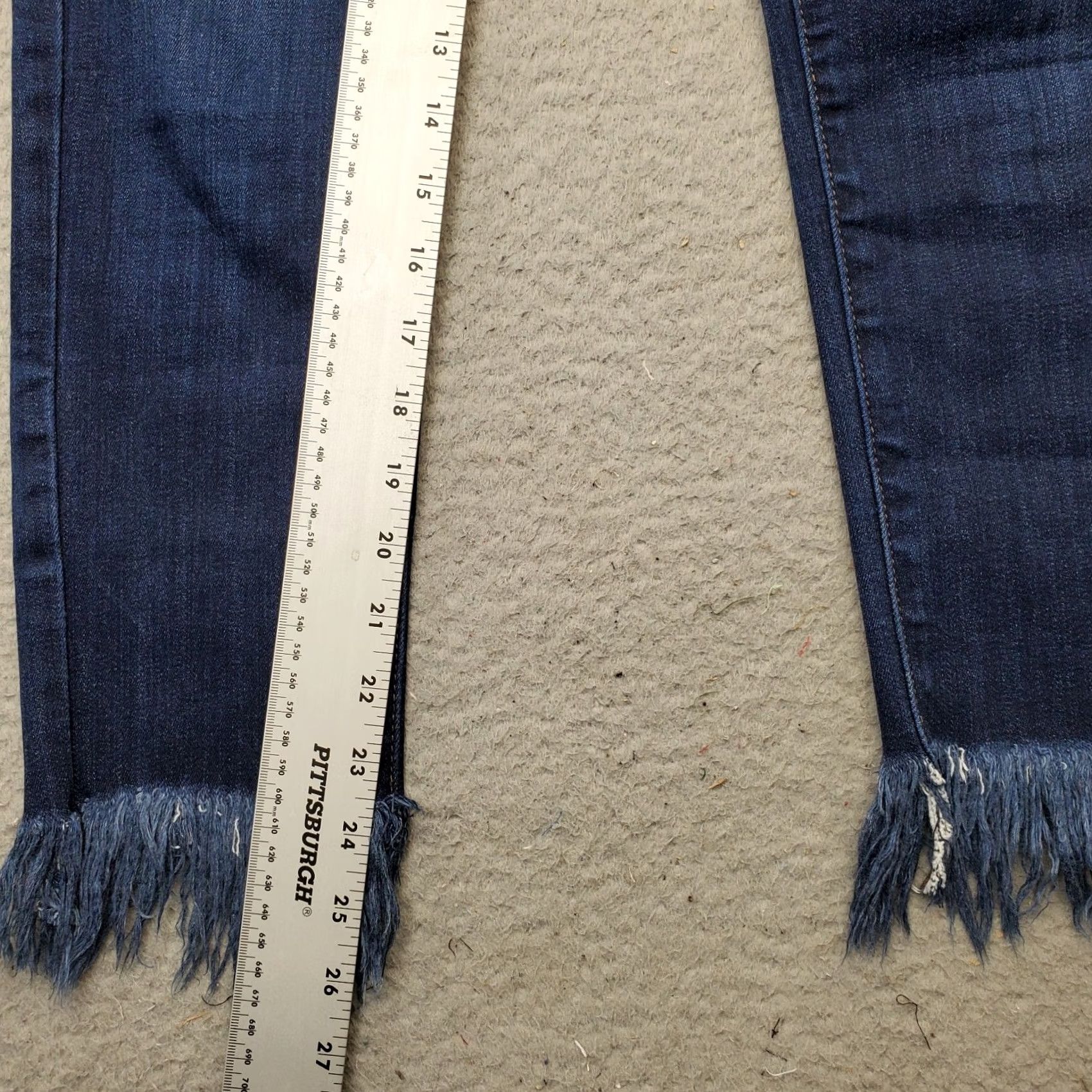 Denime JUST BLACK Jeans Womens Size 27 Blue Denim Cotton Pockets Dark Wash Frayed Hem Jeans 5-Pocket Design Women Size 27 Dark Wash Blue Size 27" / US 4 / IT 40 - 6 Thumbnail