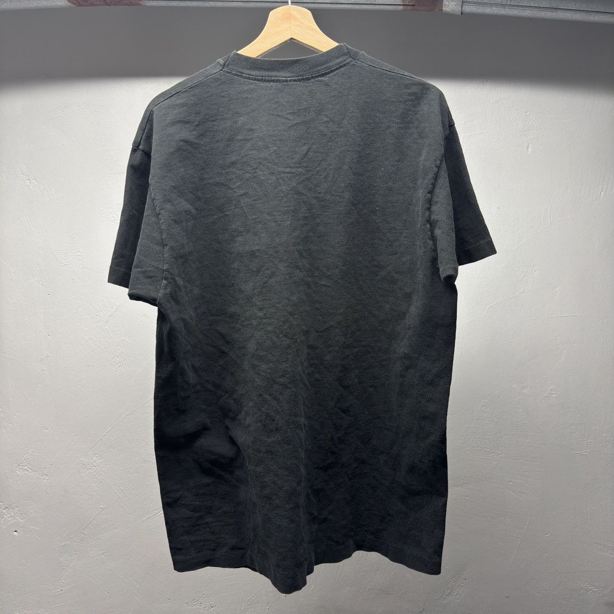 Vintage 90s Faded Thrashed Blank Black Pocket Shirt ERD Grunge Size US XL / EU 56 / 4 - 2 Thumbnail