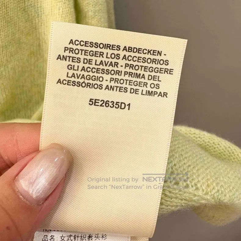 Hermes Hermes Cashmere Green Top, V Neck Long Sleeve Knit Size XS / US 0-2 / IT 36-38 - 6 Thumbnail