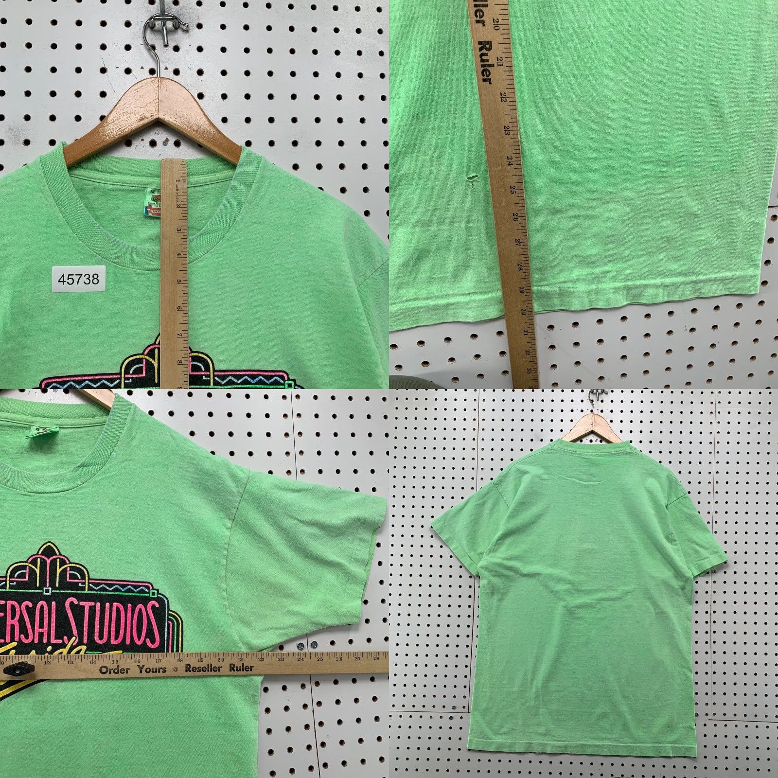Fruit Of The Loom VINTAGE Universal Studios Florida Shirt Men XL Green 90s Single Stitch Made USA Size US XL / EU 56 / 4 - 8 Thumbnail