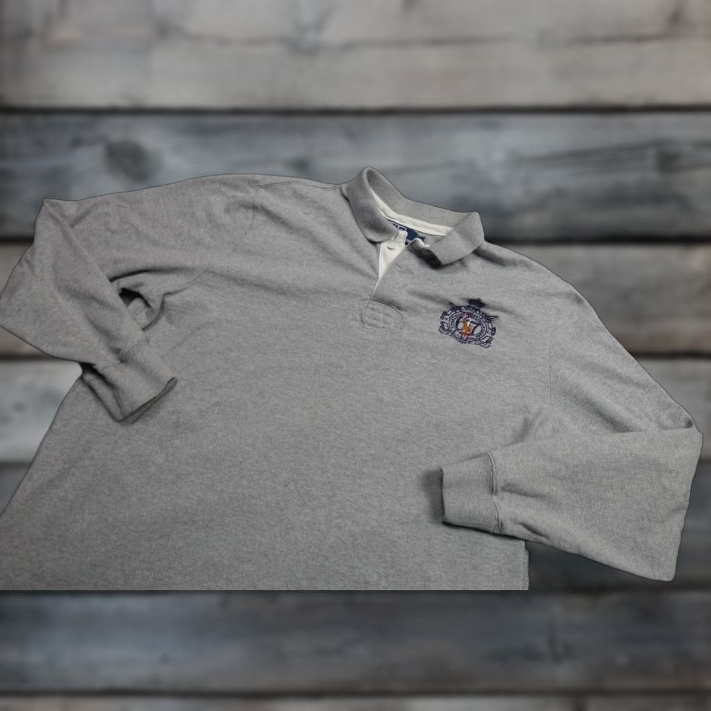 Ralph Lauren Ralph Lauren Polo Polo Shirt Mens XL Gray Crest Logo Stretch Retro Vintage Polo Ralph Lauren Rugby Polo Mens XL Gray Crest Logo Stretch Retro Size US XL / EU 56 / 4 - 1 Thumbnail
