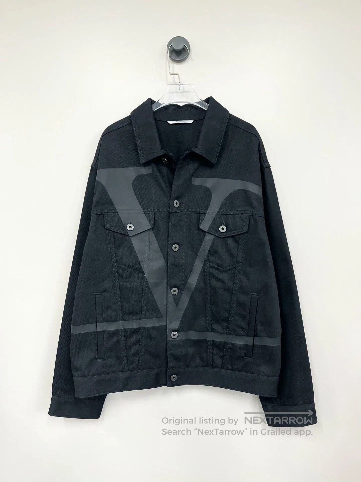 Valentino Valentino Black Logo Denim Jacket. Size US M / EU 48-50 / 2 - 1 Thumbnail