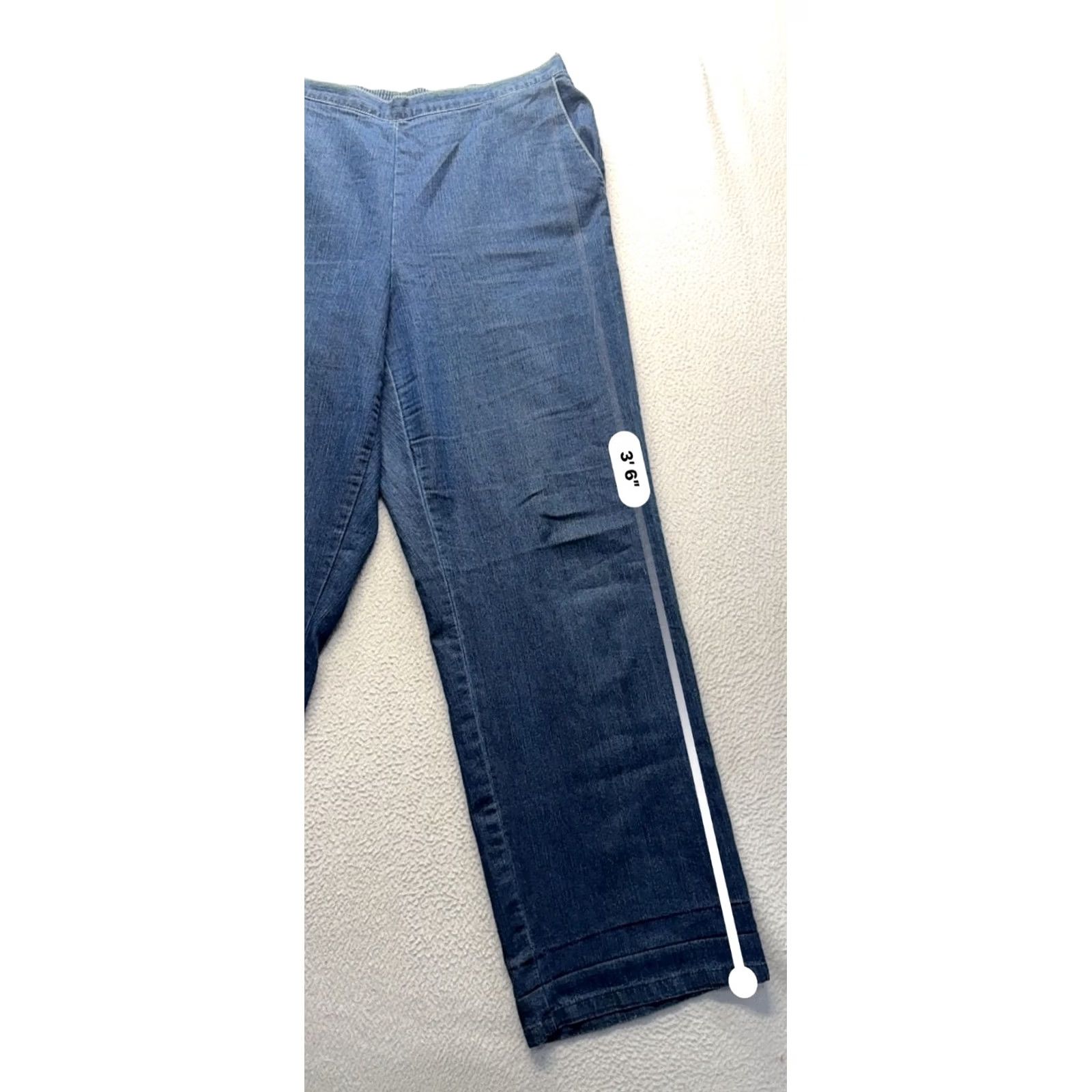 Vintage Alfred Dunner Denim Pants Wide Leg Pull-On Cotton Blend 14 Womens Dress Pants Blue Denim Vintage No (adjusted) Size 36" / US 14 / IT 50 - 5 Thumbnail