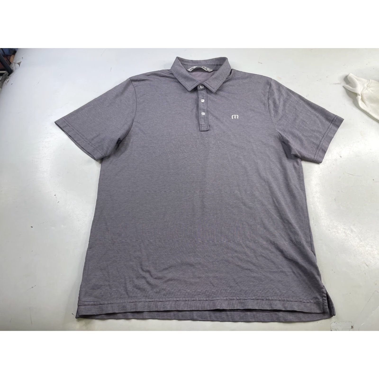 TravisMathew Travis Mathew Striped Polo Golf Shirt Mens Size L Purple Size US L / EU 52-54 / 3 - 3 Thumbnail