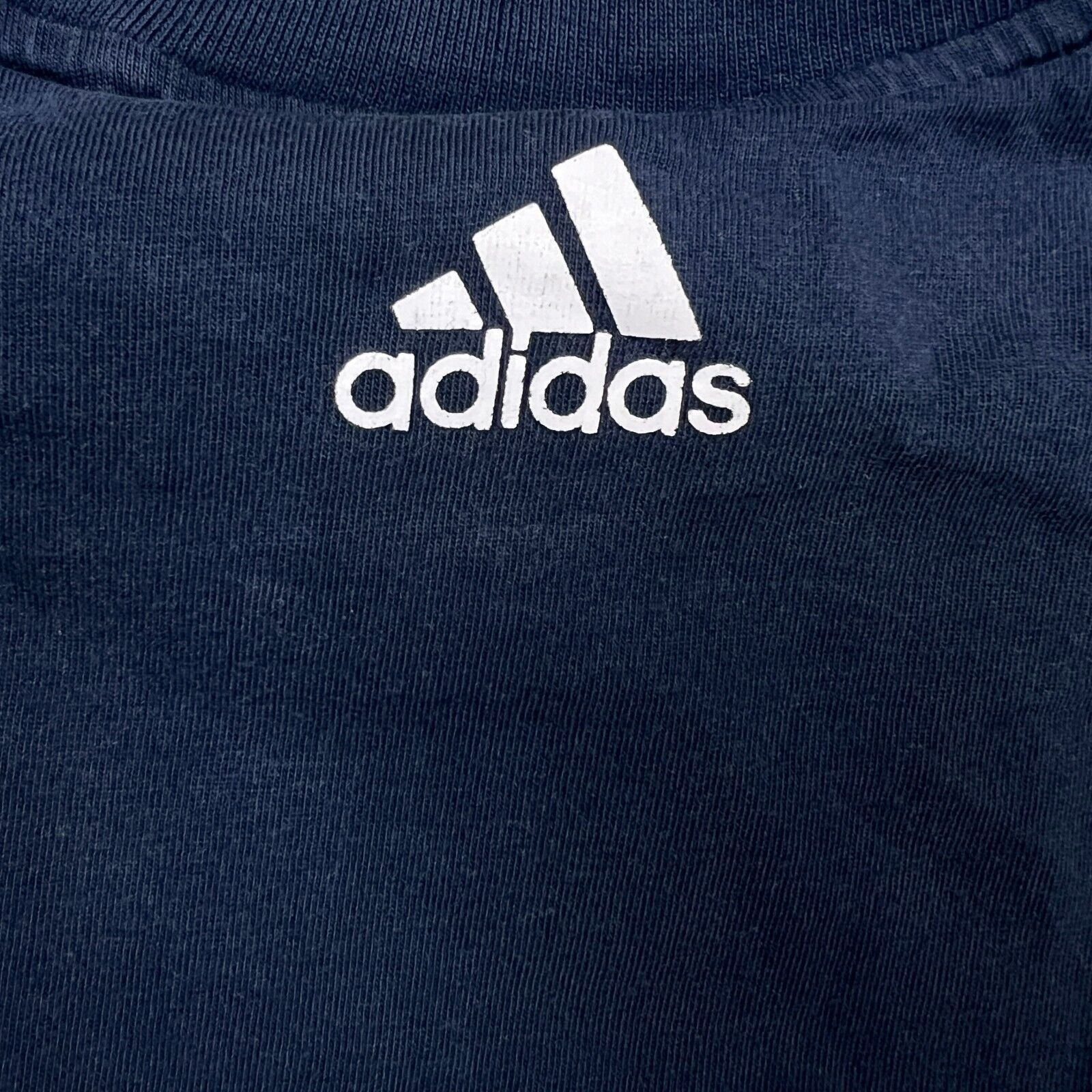 Adidas × Vintage Adidas T Shirt Medium 3 Stripe Spell Out Short Sleeve Tee Size US M / EU 48-50 / 2 - 5 Thumbnail