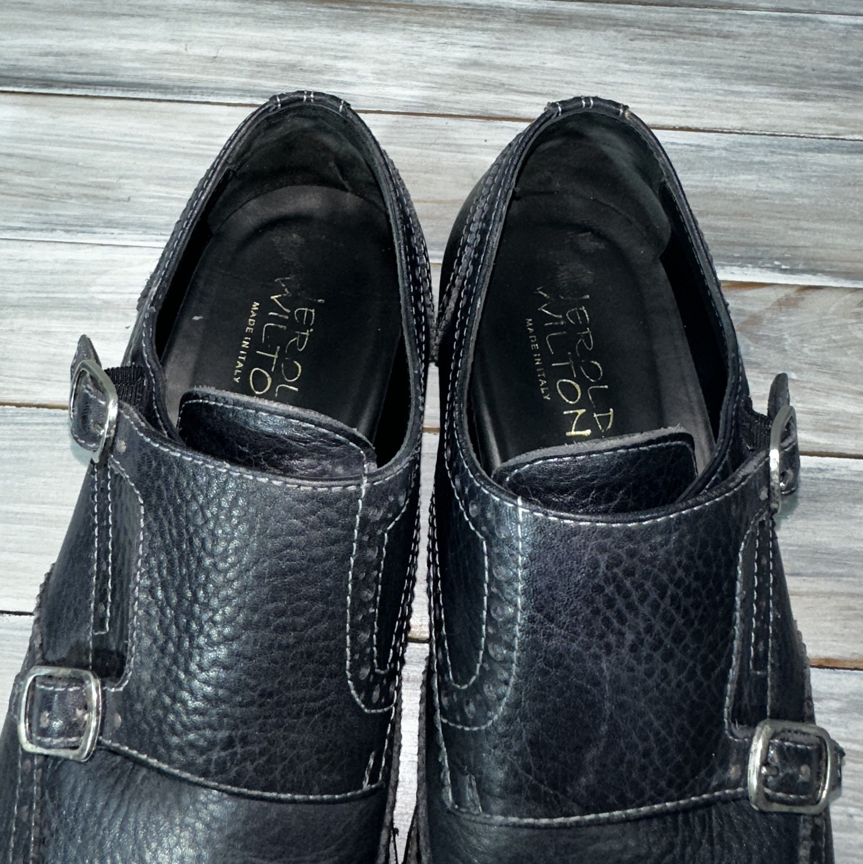 Leather JEROLD WILTON Monk Leather Shoes Made In Italy Luxury Brand Size US 9.5 / EU 42-43 - 9 Thumbnail