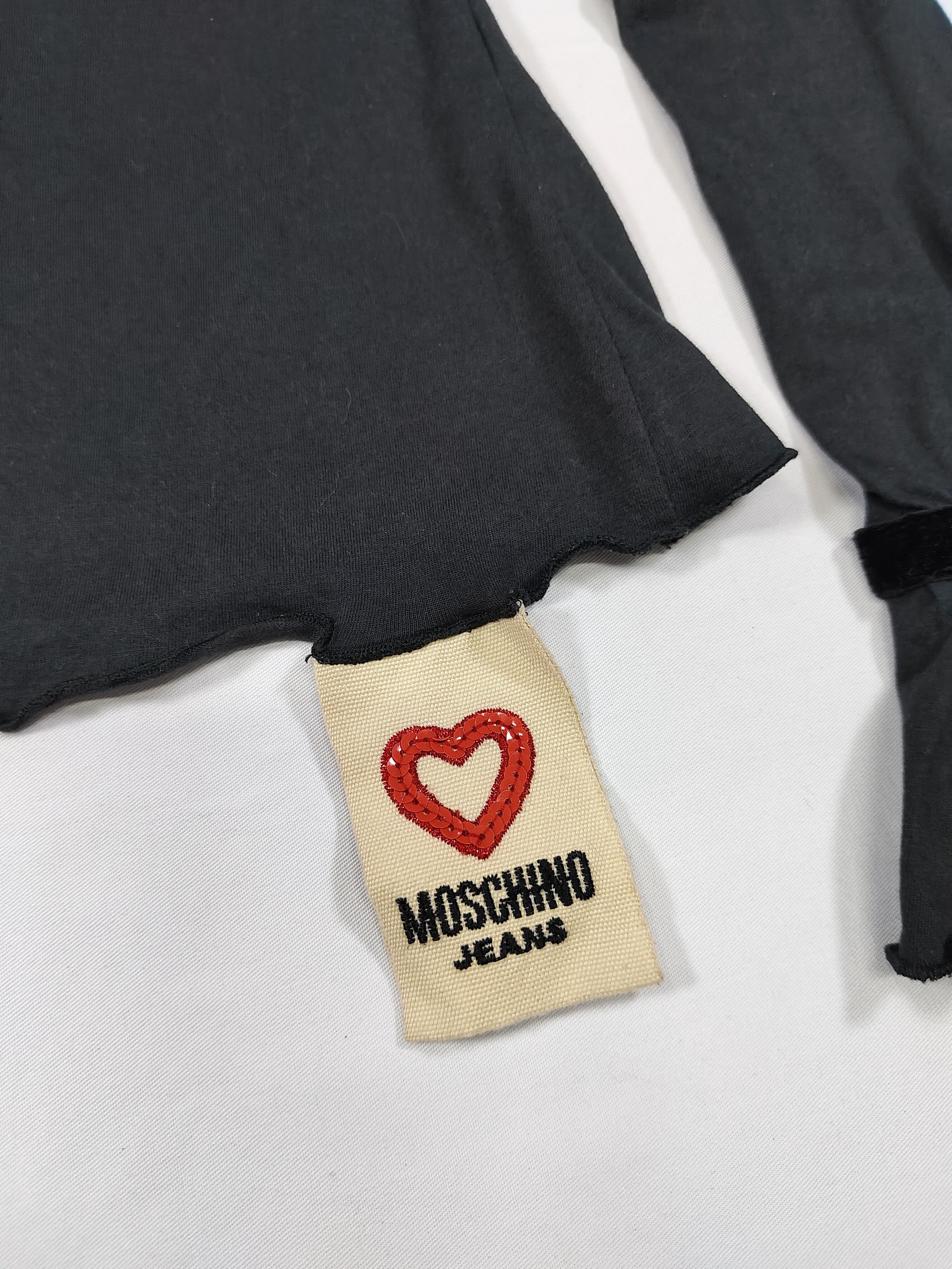 Moschino 00s Moschino- Embroidered Heart Mandarin Collar Bell Sleeve Size M / US 6-8 / IT 42-44 - 6 Thumbnail