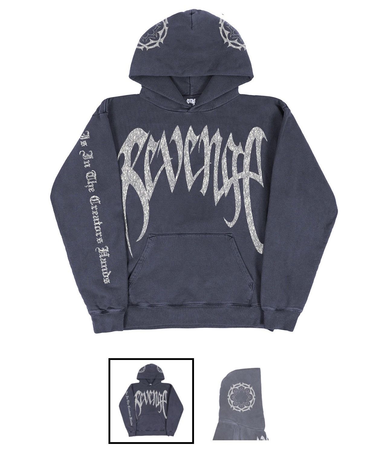 Revenge Revenge Distressed arch logo navy hoodie Size US L / EU 52-54 / 3 - 2 Thumbnail