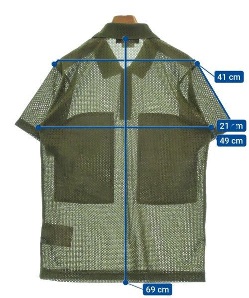 Comme des Garcons Homme Deux Shirt Short Sleeve Polyester Half Button Khaki Size US M / EU 48-50 / 2 - 3 Thumbnail