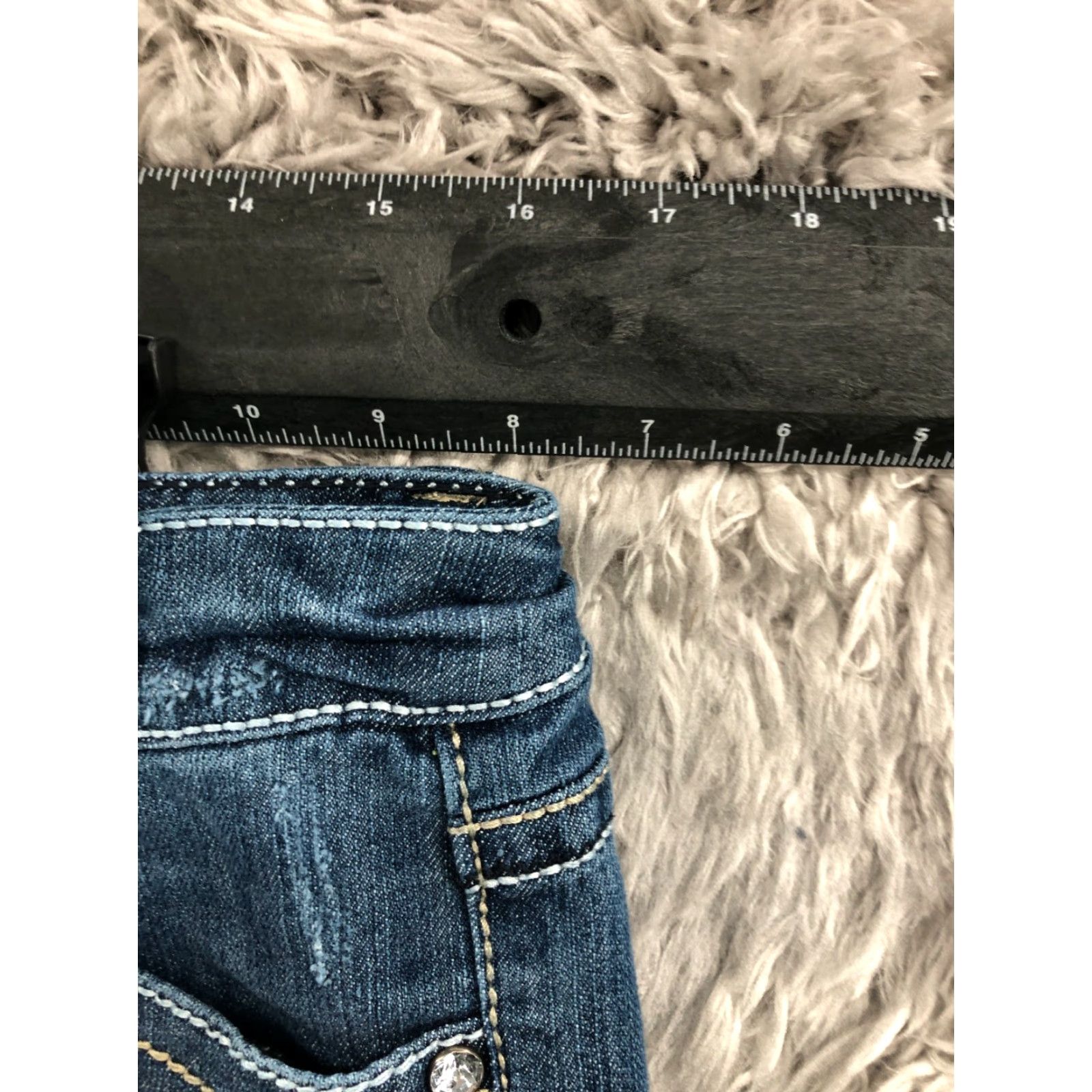 Vintage Supplies Jeans Bootcut Size 10 Womens Medium Wash Blue Rhinestone Flaw Size 32" / US 10 / IT 46 - 2 Thumbnail