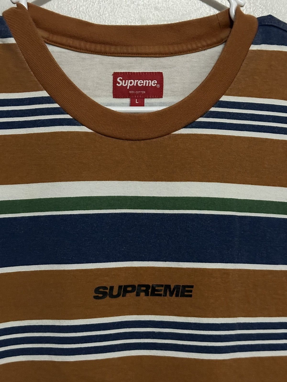 Supreme Supreme Stripe S/S Top Tee Size US L / EU 52-54 / 3 - 2 Thumbnail