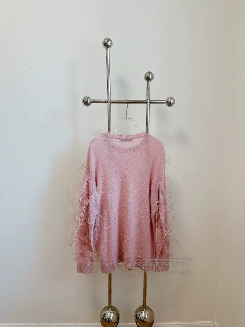 Valentino Valentino Pink feather sweater Size S / US 4 / IT 40 - 2 Thumbnail