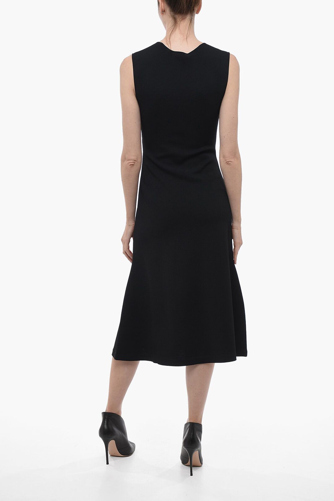 Stella McCartney og1mm0824 Flared Bottom Knitted Dress in Black Size M / US 6-8 / IT 42-44 - 2 Thumbnail