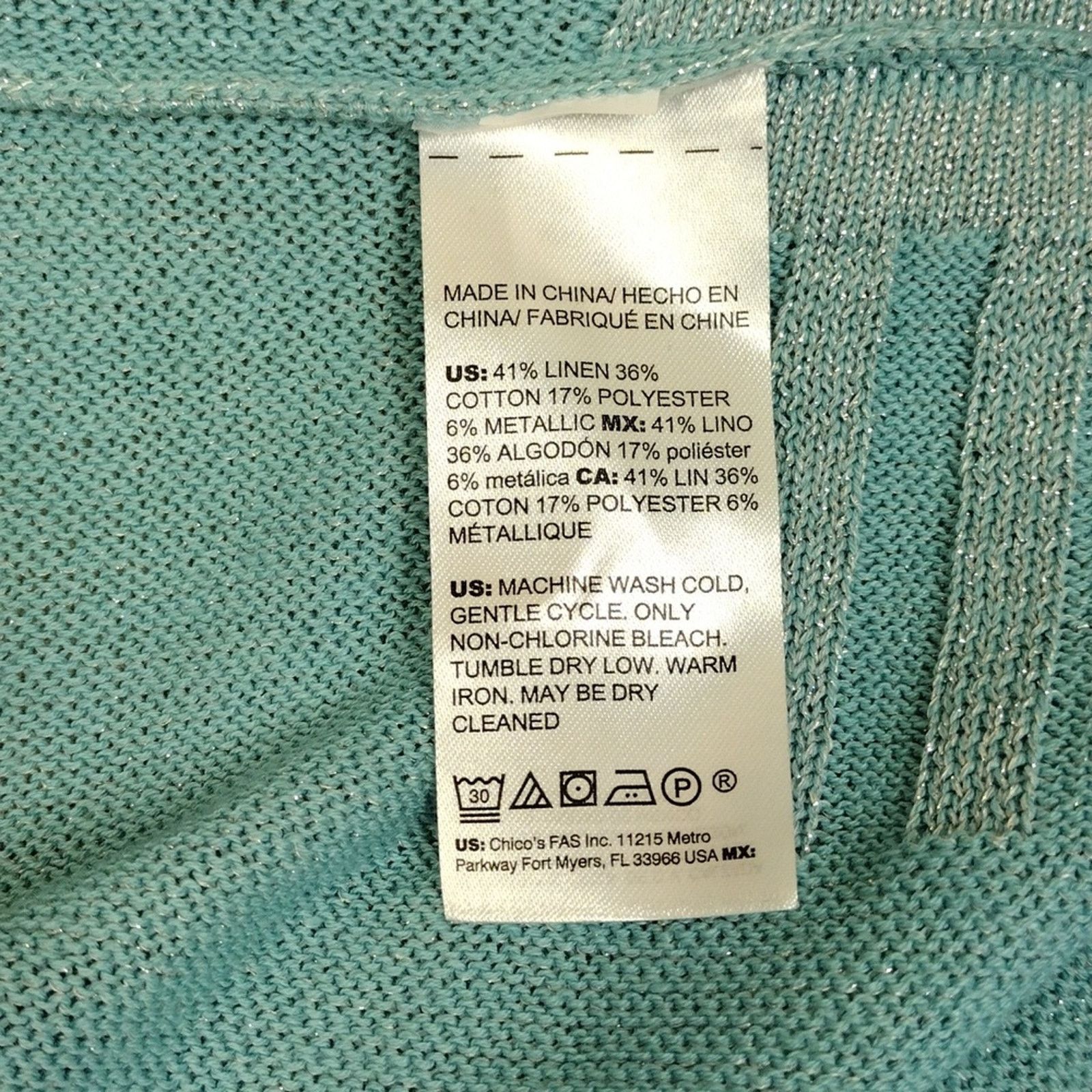 Chicos Chico's Light Blue Flowy Stripe Short Sleeve Plus Size Shirt Size XXL / US 16-18 / IT 52-54 - 10 Thumbnail