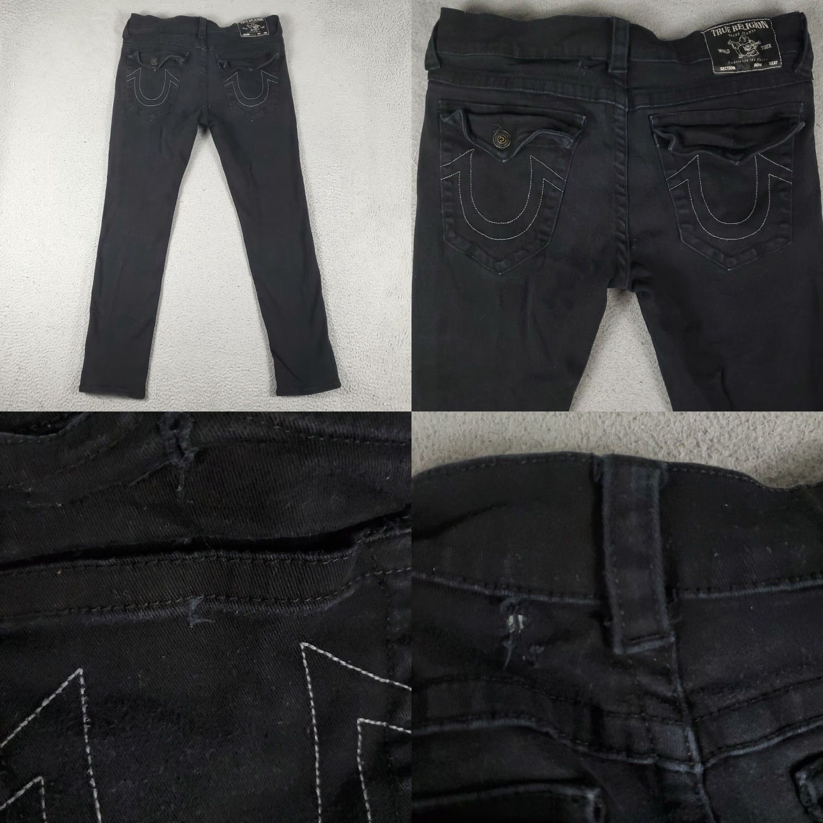True Religion VINTAGE True Religion Jeans Mens Slim Fit Skinny Pants 33x31 Black Denim USA Fall Winter Size US 33 - 8 Thumbnail