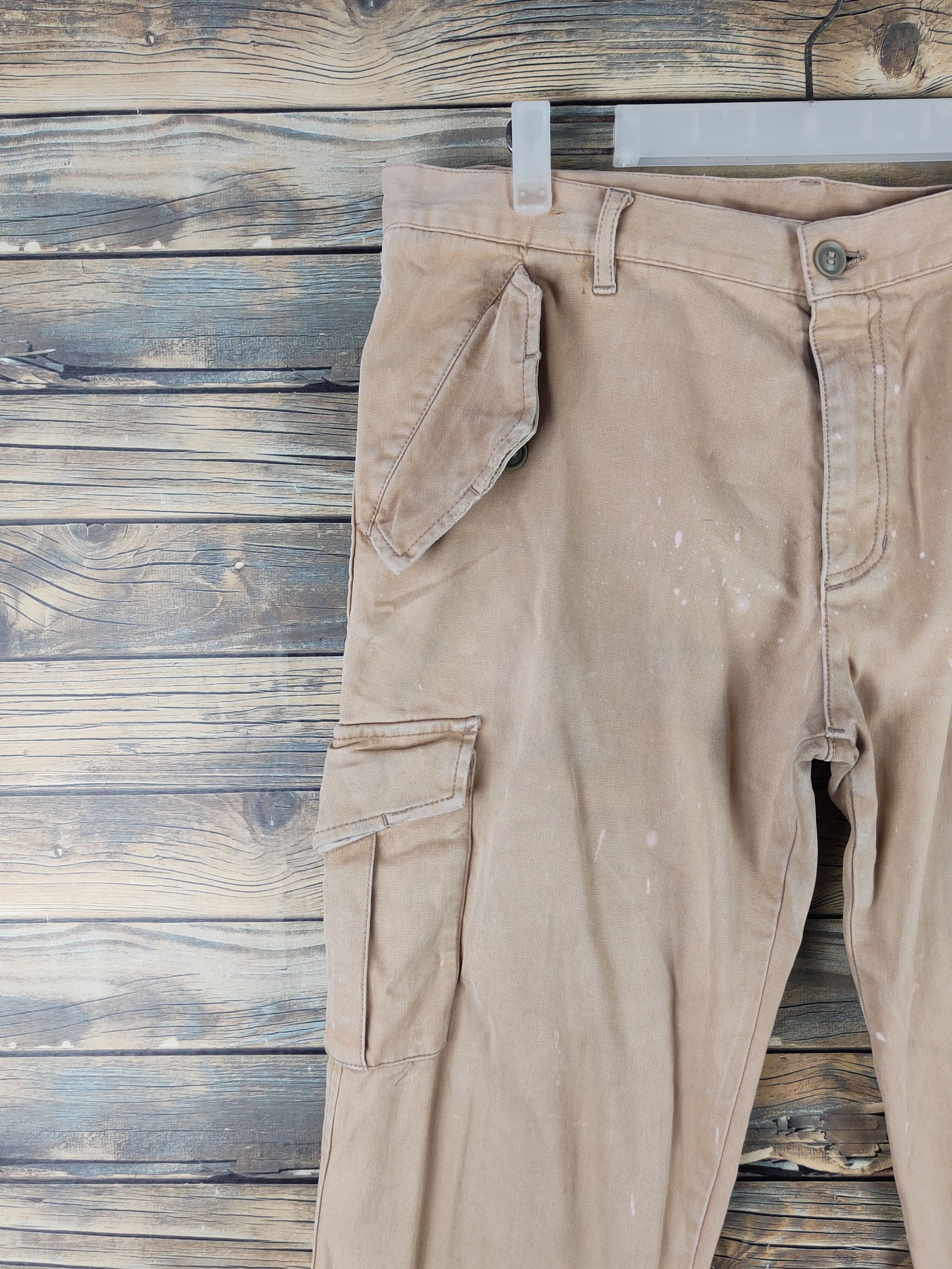 Japanese Brand DL Boycott Beige Multipocket Cargo Pants #2367 Size US 32 / EU 48 - 3 Thumbnail