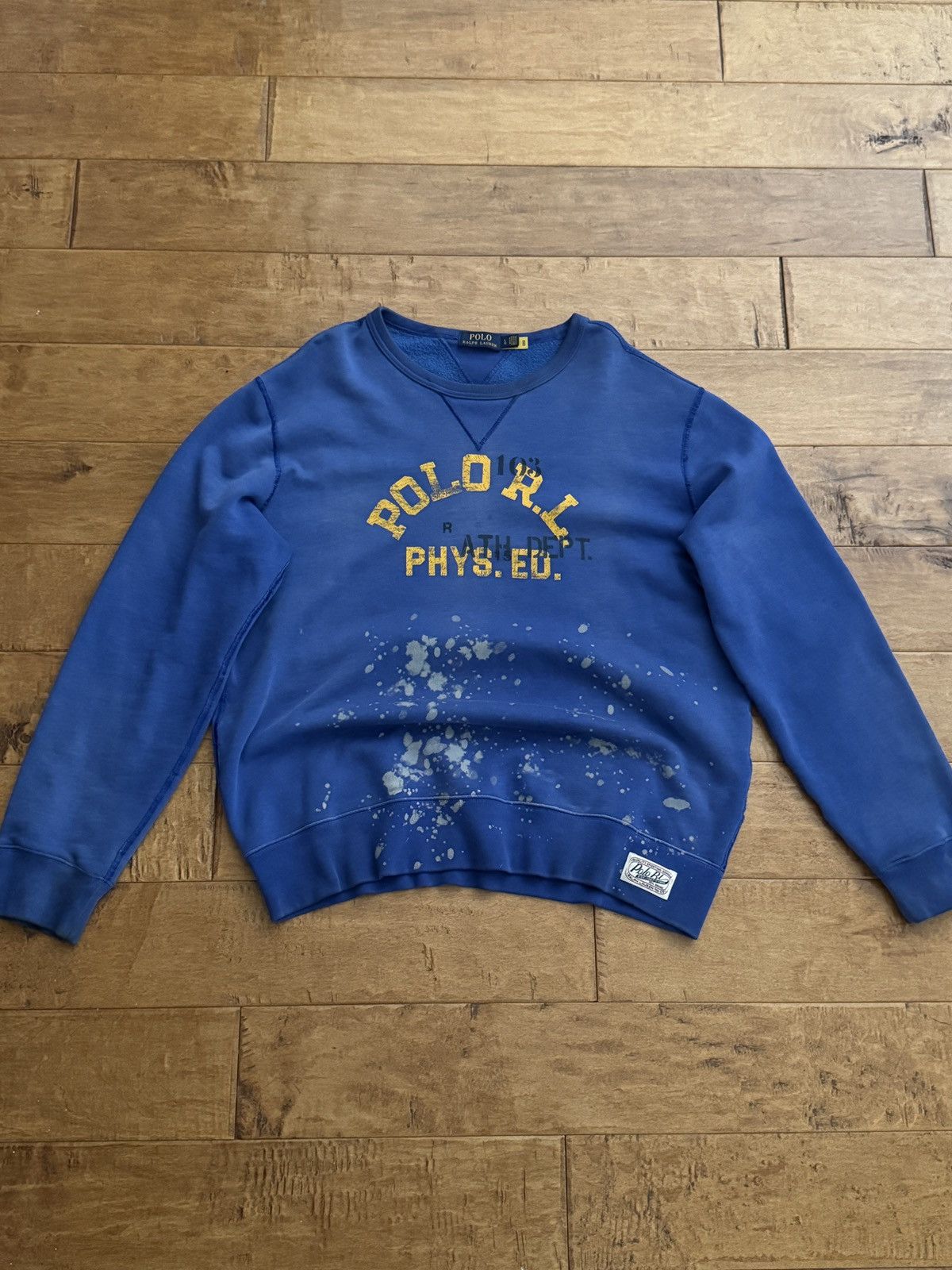 Vintage Polo Ralph Lauren Phys. Ed Paint Splatter Crewneck