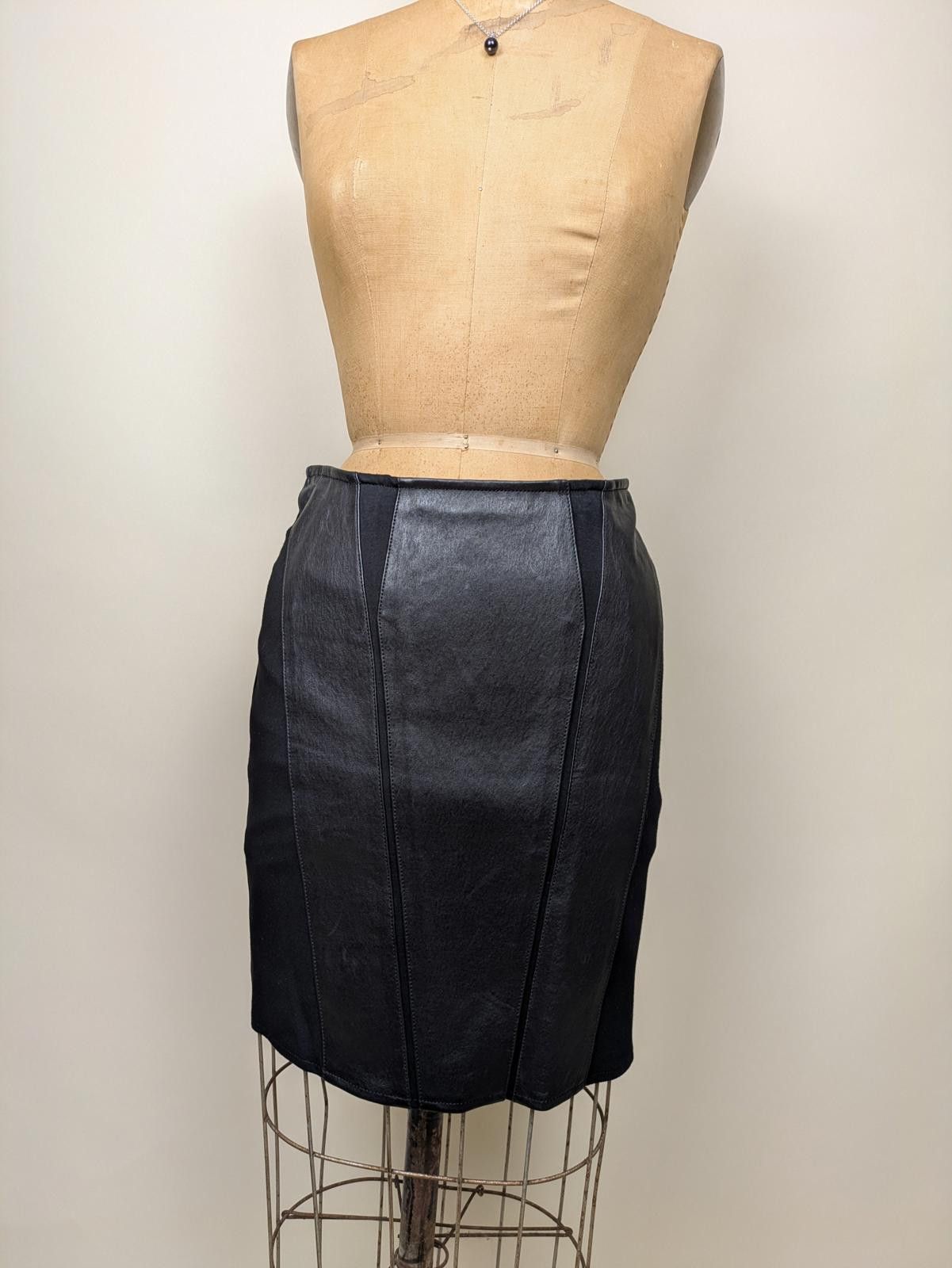 Helmut Lang helmut lang black lambskin leather mini skirt Size 28" / US 6 / IT 42 - 1 Thumbnail