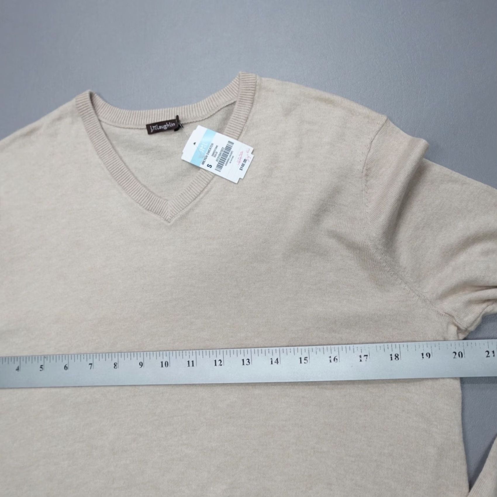J.McLaughlin J. McLaughlin Milton Lightweight V Neck Sweater Sandstone Men's Size S Size US S / EU 44-46 / 1 - 5 Thumbnail