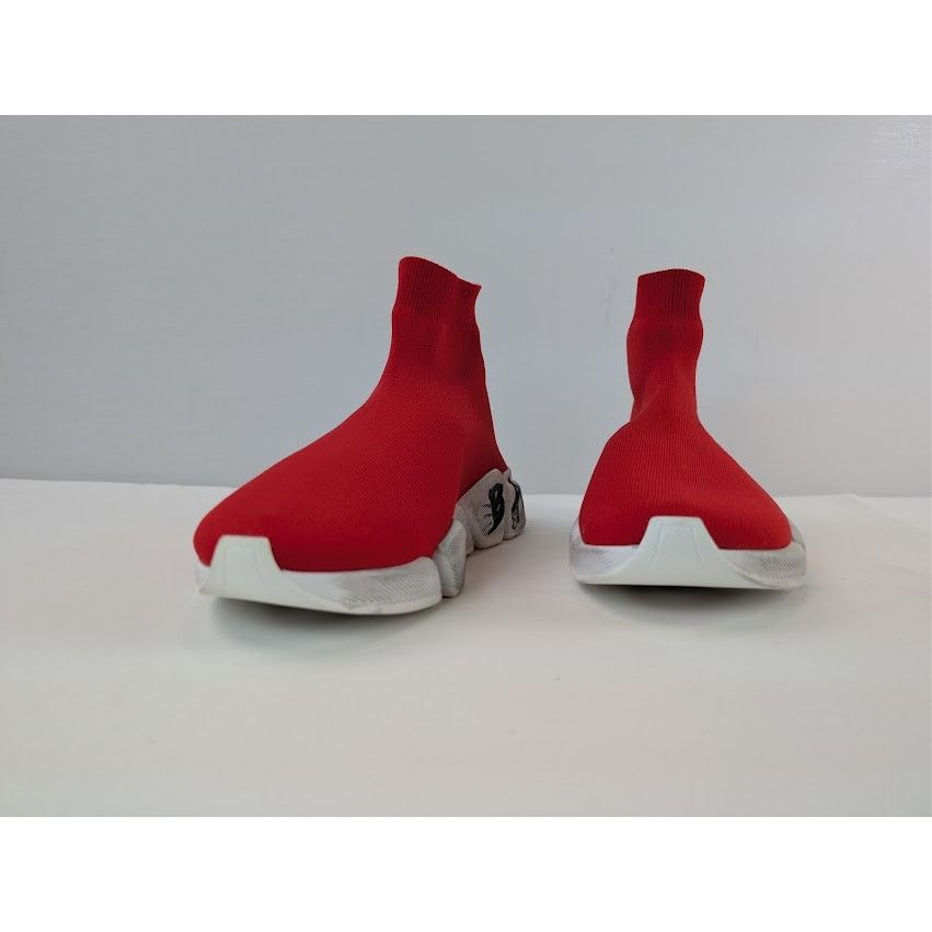 Balenciaga o1rshd1 Q:2 / Speed 2.0 Graffiti Recycled Knit Sneaker Red Size US 11 / EU 44 - 7 Thumbnail