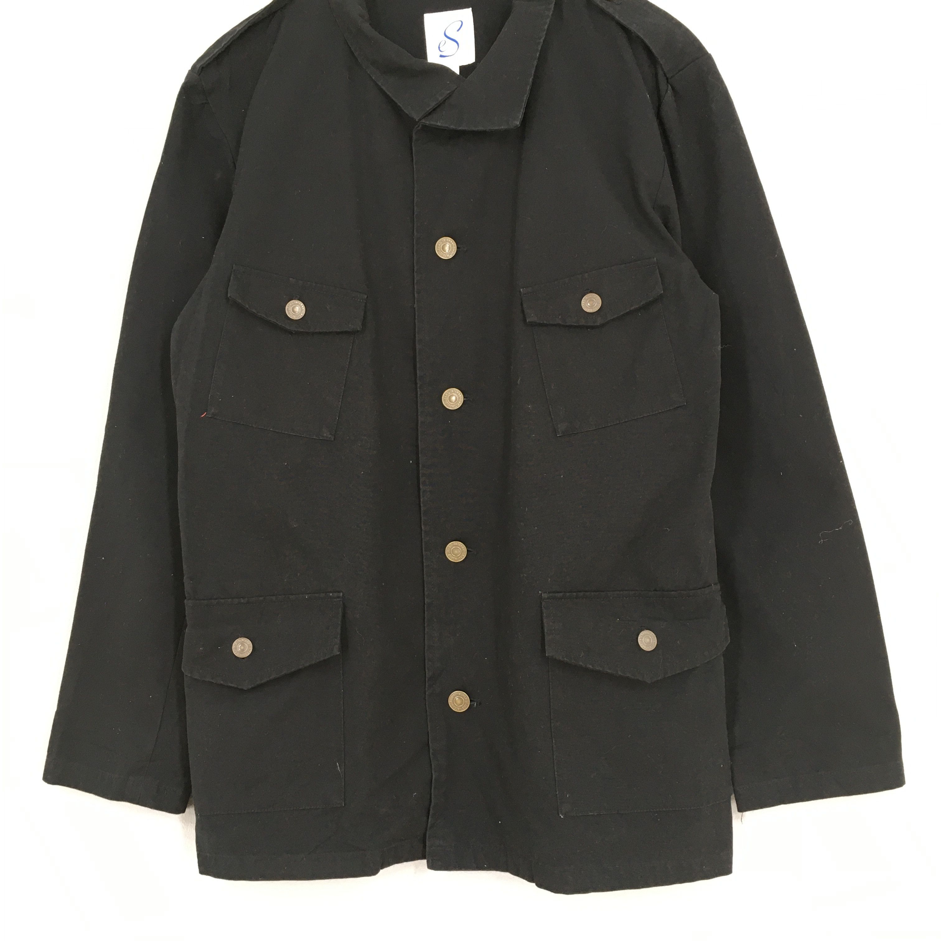 eS Vintage 1990s Black Denim Jeans Workwear Jacket Large Size US L / EU 52-54 / 3 - 3 Thumbnail