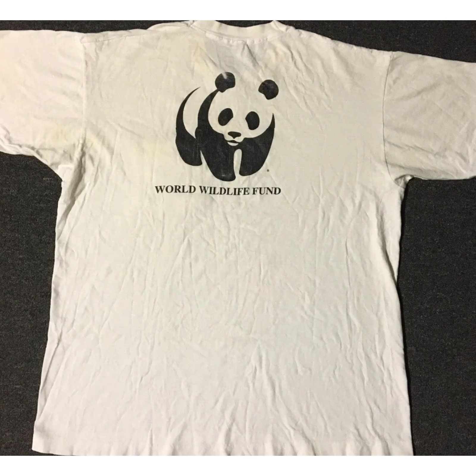 Vintage VINTAGE 90s World Wildlife Fund Panda Faded Distress Shirt XL White Men Short Sleeve T-Shirt Size US XL / EU 56 / 4 - 2 Thumbnail