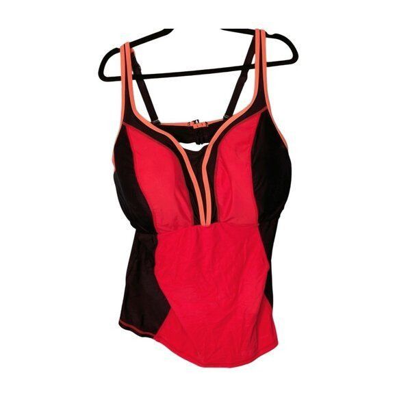 Other Plus Black and Pink Colorblock Tankini Top Bra Fit Size 3XL / US 20-22 - 2 Thumbnail