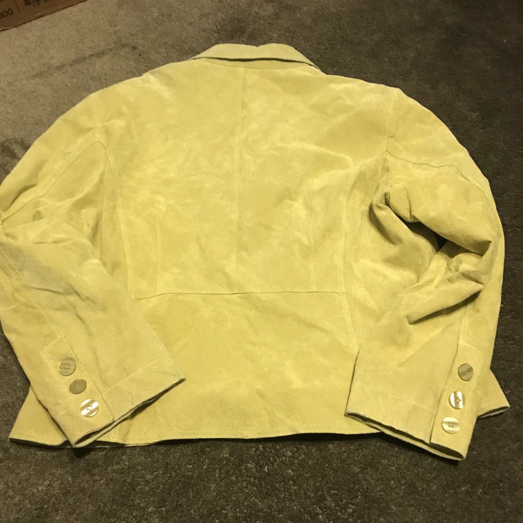 Coldwater Creek Coldwater Creek Blazer Short Sleeve Women Pxl Mustard Yellow Suede 3 Button Blazer Jacket Size XL / US 12-14 / IT 48-50 - 4 Thumbnail