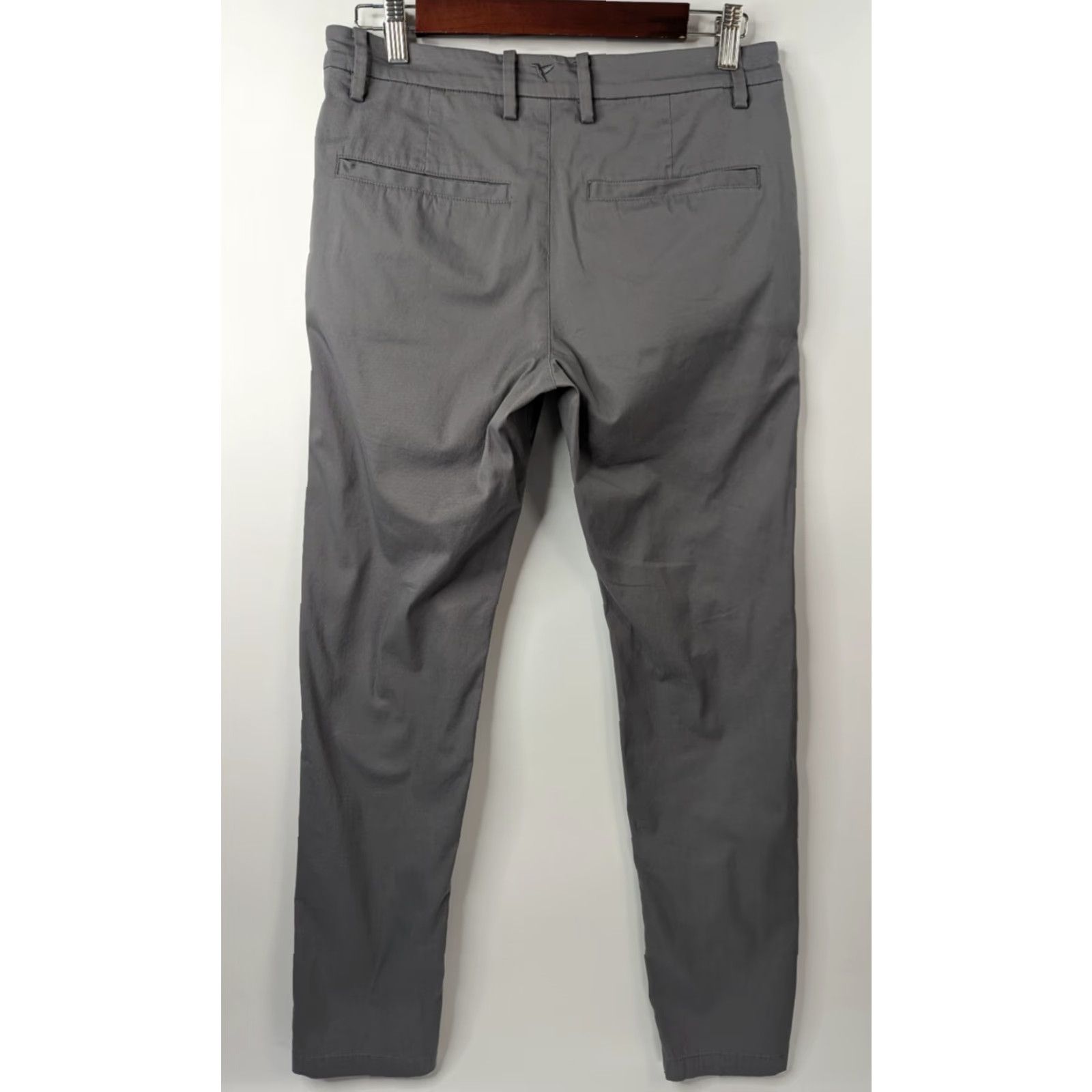 Vintage Birddogs Pants Lined Gray Stretch Men's 30x32 Chino Slim Casual Pockets Logo Zipper Button Size US 30 / EU 46 - 5 Thumbnail