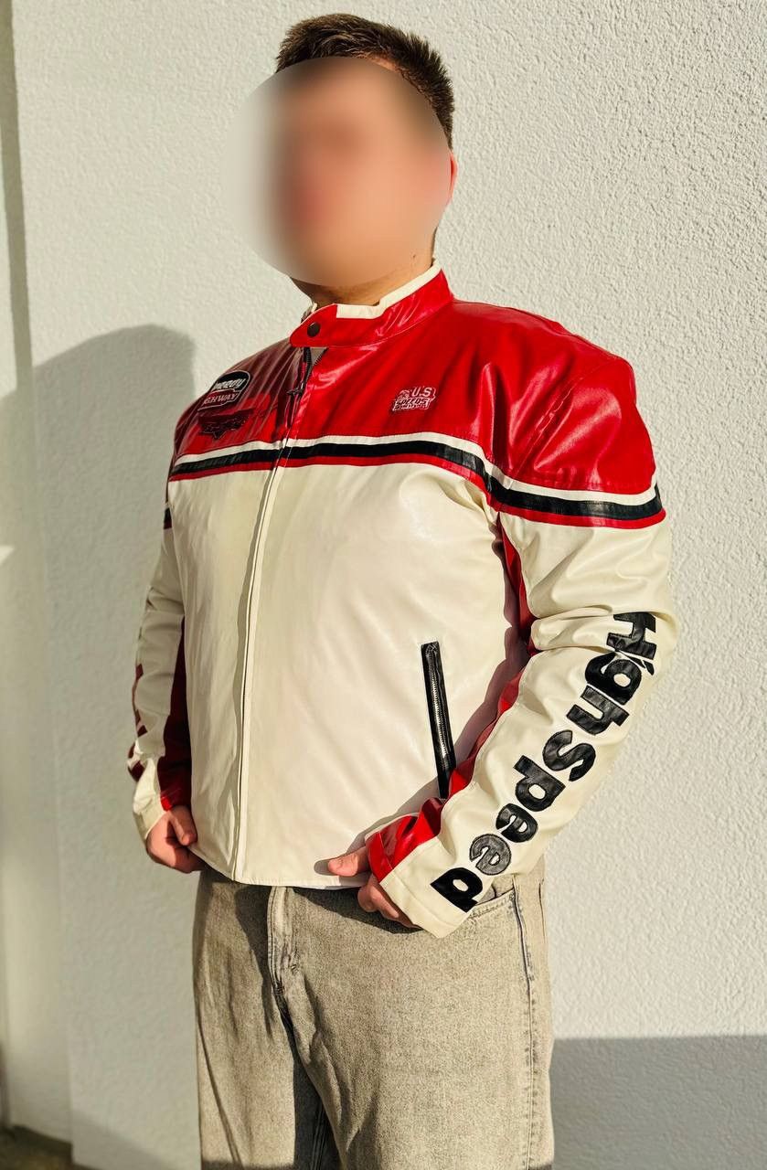 Vintage Vintage Moto Leather Jacket Streetwear Size US XL / EU 56 / 4 - 4 Thumbnail